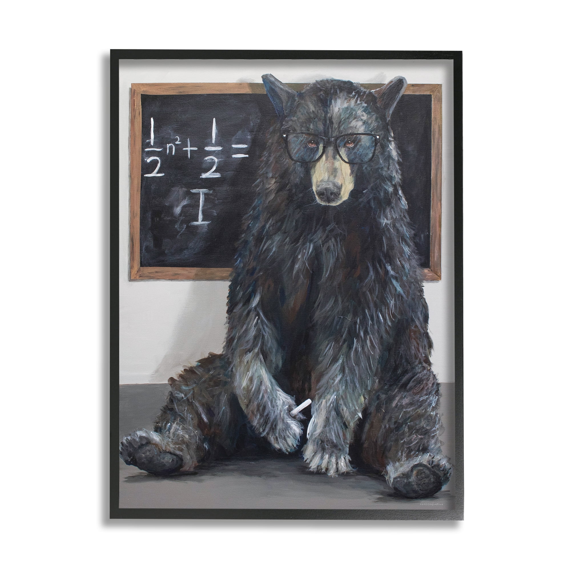 Stupell Industries Forest Bear Teacher Algebra Equation Math School Room, 16 x 20, Design by Kamdon Kreations