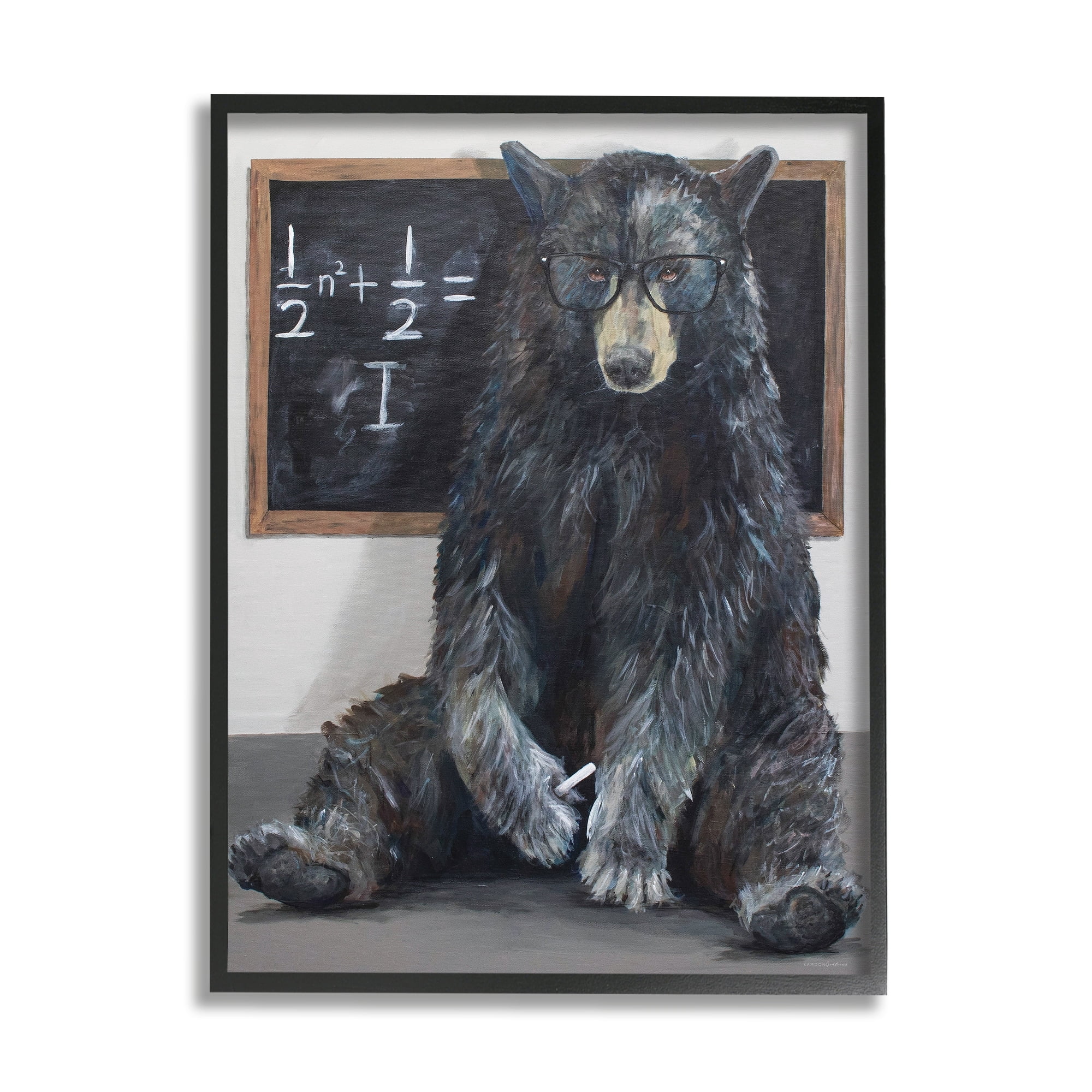 Stupell Industries Forest Bear Teacher Algebra Equation Math School Room, 24 x 30, Design by Kamdon Kreations