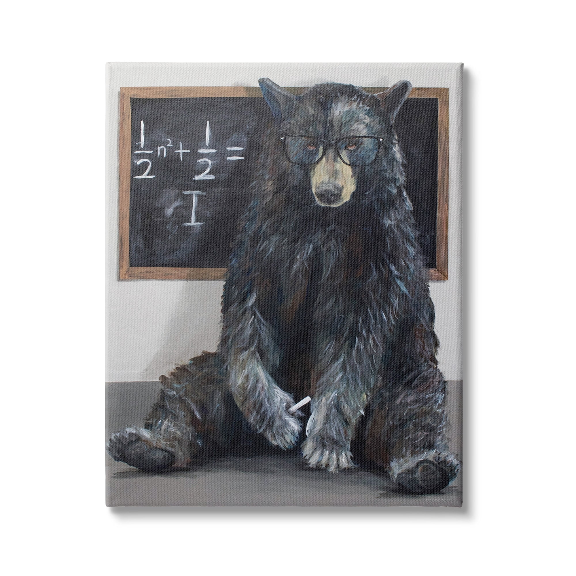 Stupell Industries Forest Bear Teacher Algebra Equation Math School Room, 30 x 40, Design by Kamdon Kreations