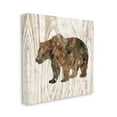 thumbnail image 1 of Stupell Industries Forest Bear Watercolor Silhouette Rustic Grain Pattern, 36 x 36, Design by Carol Robinson, 1 of 5
