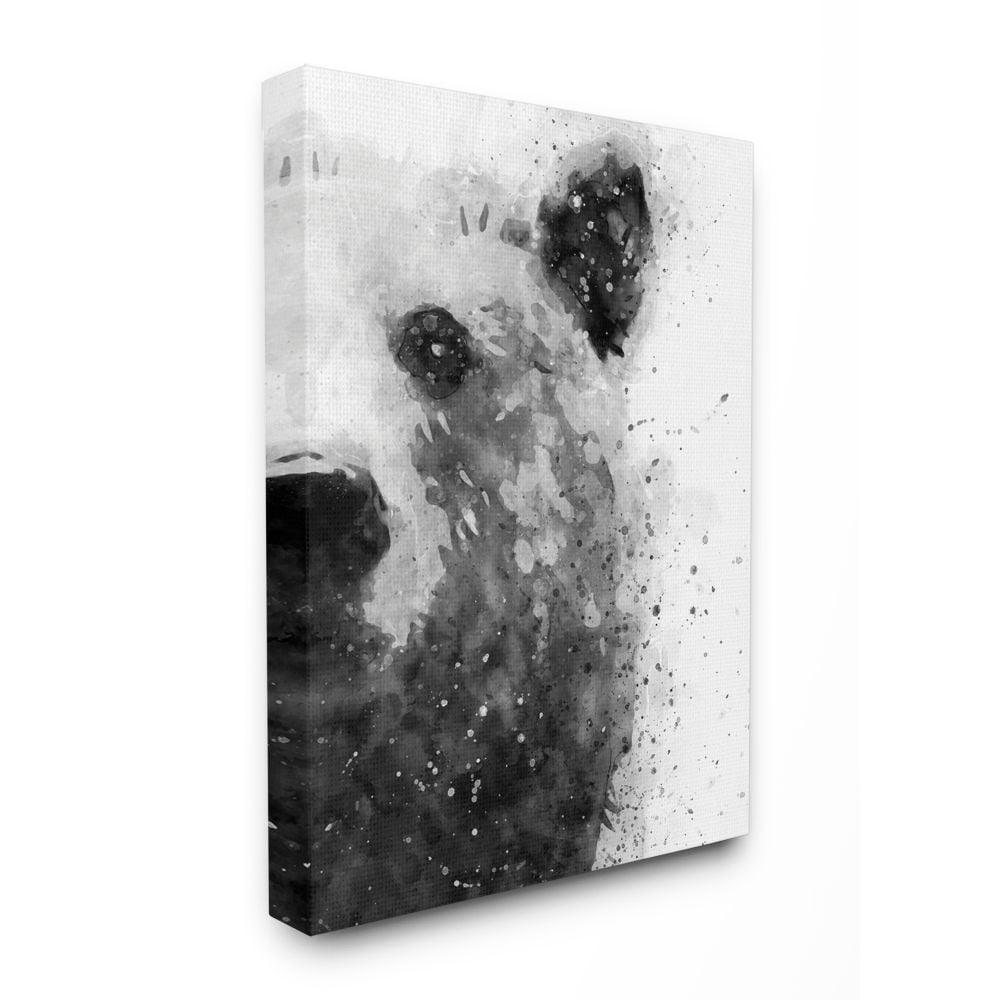 Stupell Industries Forest Bear Watercolor Wild Animal Black White Canvas Wall Art Design by Brandon Wong, 36" x 48"
