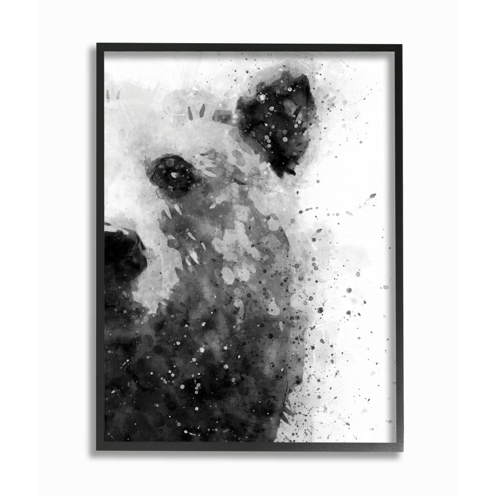 Stupell Industries Forest Bear Watercolor Wild Animal Black White Framed Wall Art Design by Brandon Wong, 16" x 20", Gray Framed
