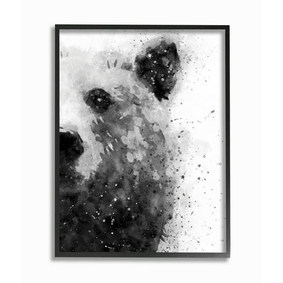 Stupell Industries Forest Bear Watercolor Wild Animal Black White Framed Wall Art Design by Brandon Wong, 24" x 30", Black Framed