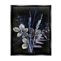 Stupell Industries Forest Botanical Impressions Botanical & Floral Painting Black Floater Framed Canvas Art Print Wall Art, 17 x 21