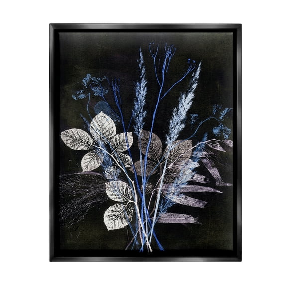 Stupell Industries Forest Botanical Impressions Botanical & Floral Painting Black Floater Framed Canvas Art Print Wall Art, 17 x 21