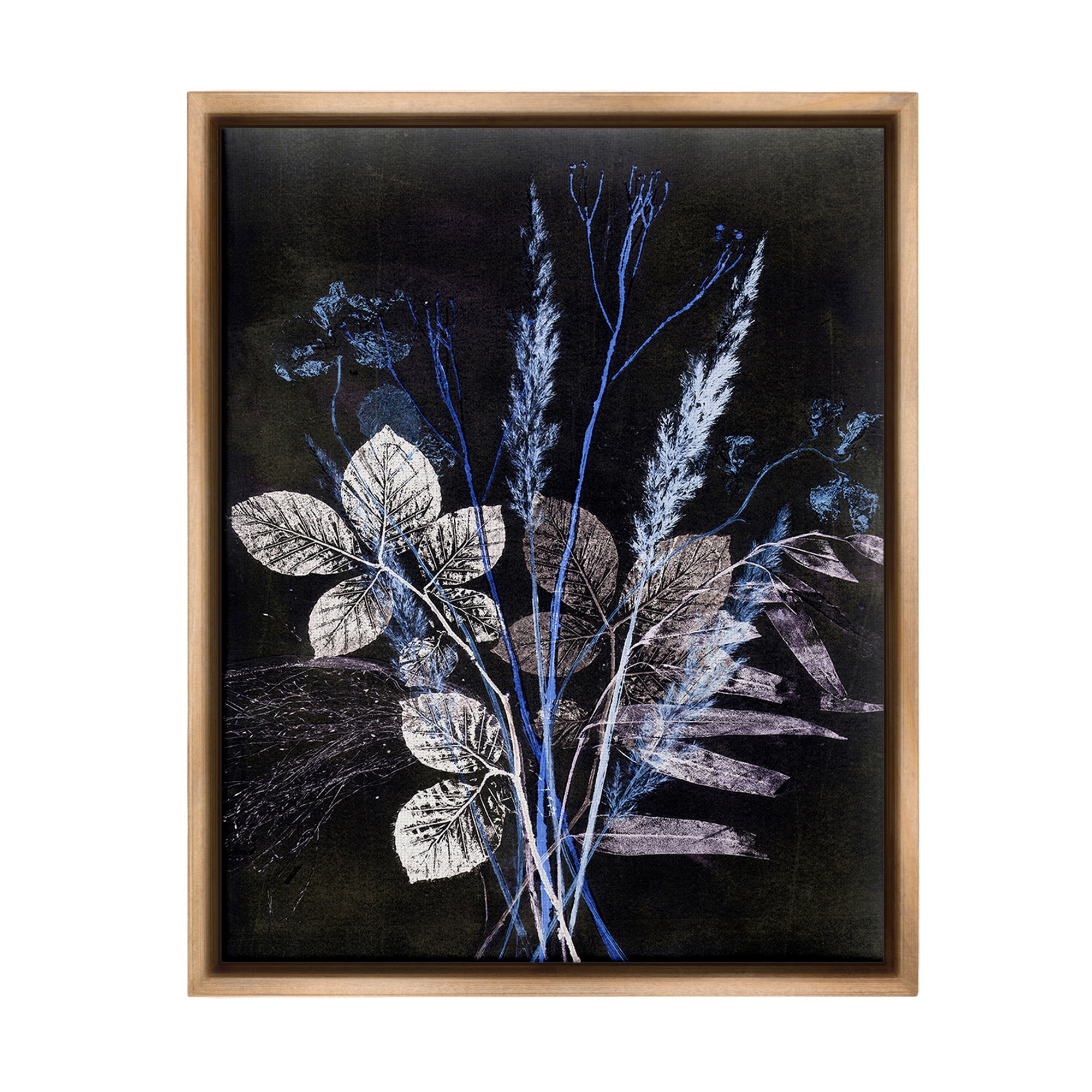 Stupell Industries Forest Botanical Impressions Botanical & Floral Painting Brown Floater Framed Canvas Art Print Wall Art, 17 x 21