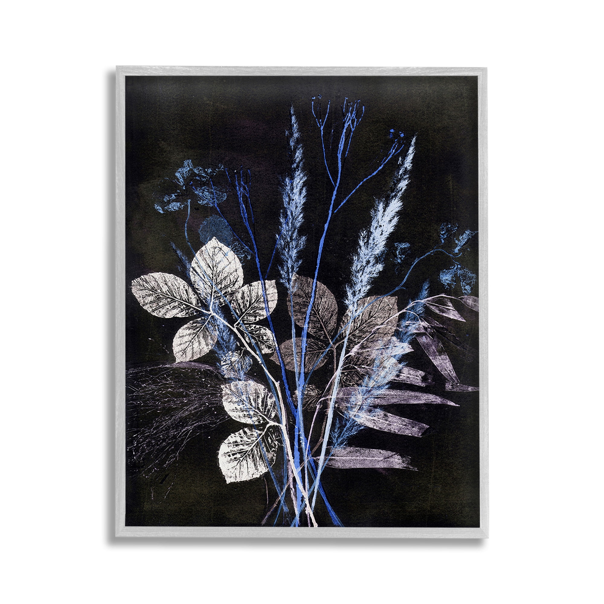 Stupell Industries Forest Botanical Impressions Botanical & Floral Painting Gray Framed Art Print Wall Art, 11 x 14