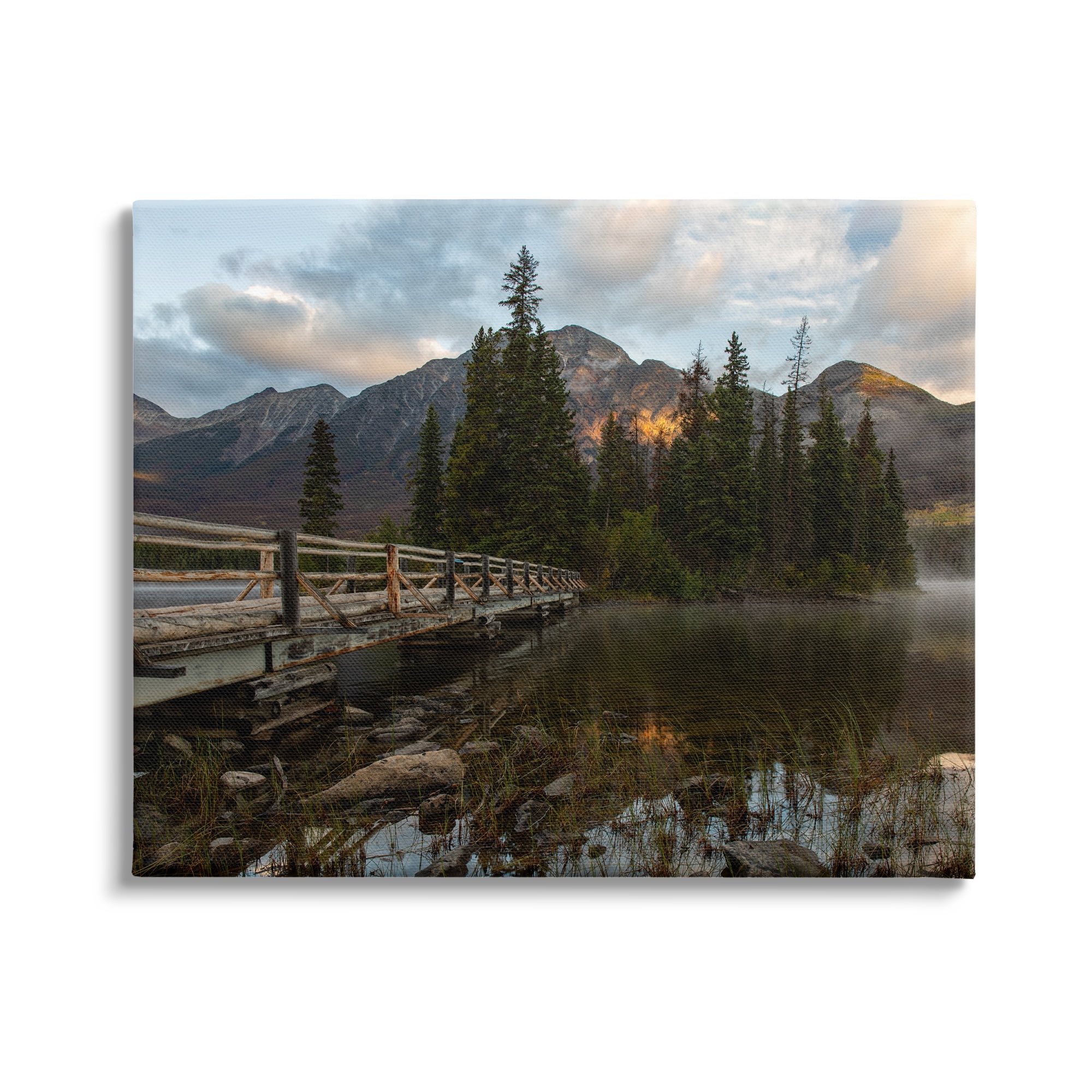 Stupell Industries Forest Bridge Photography Landscape Photography Gallery Wrapped Canvas Art Print Wall Art, 40 x 30