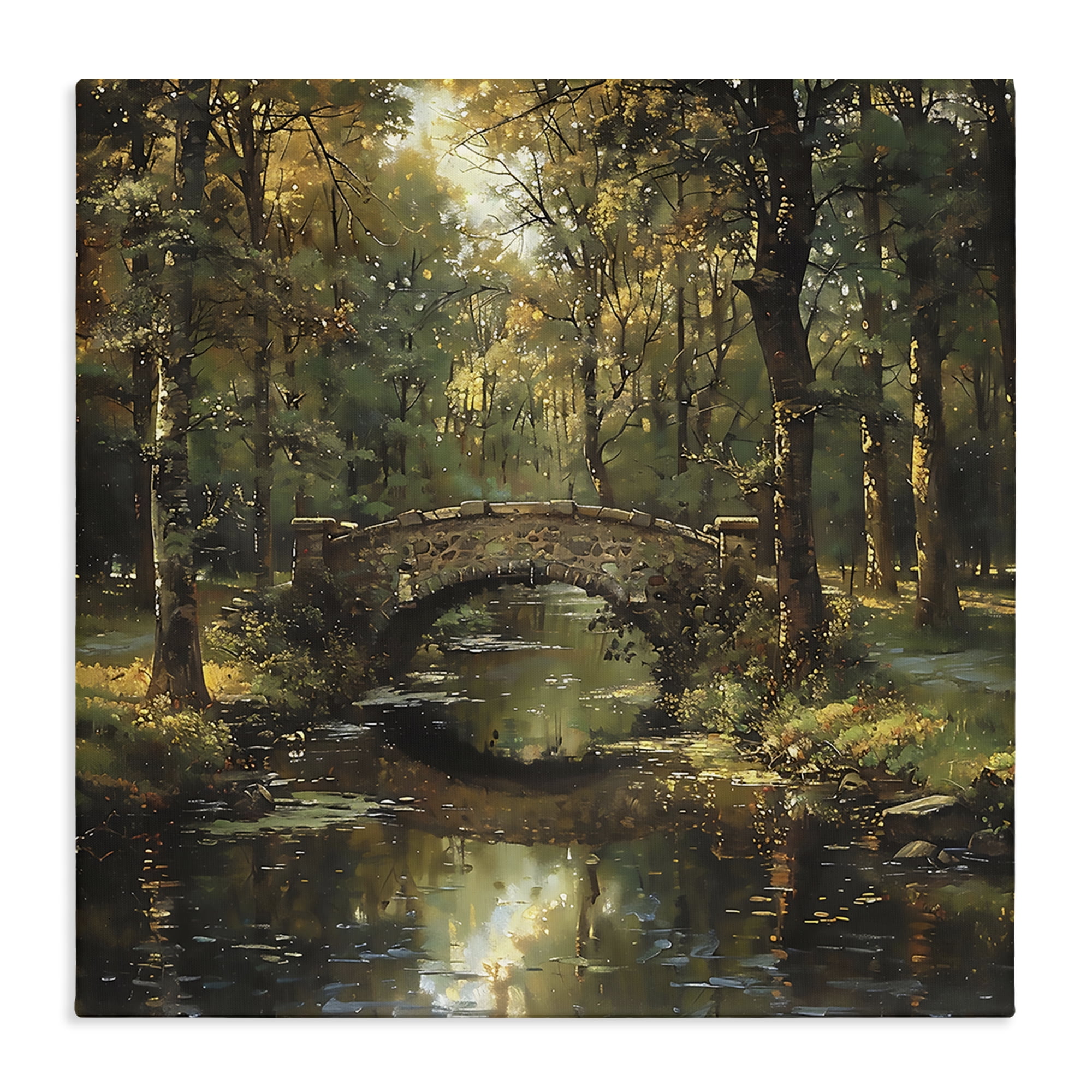Stupell Industries Forest Bridge in Autumn Light Canvas Wall Art, design by Creative Studio