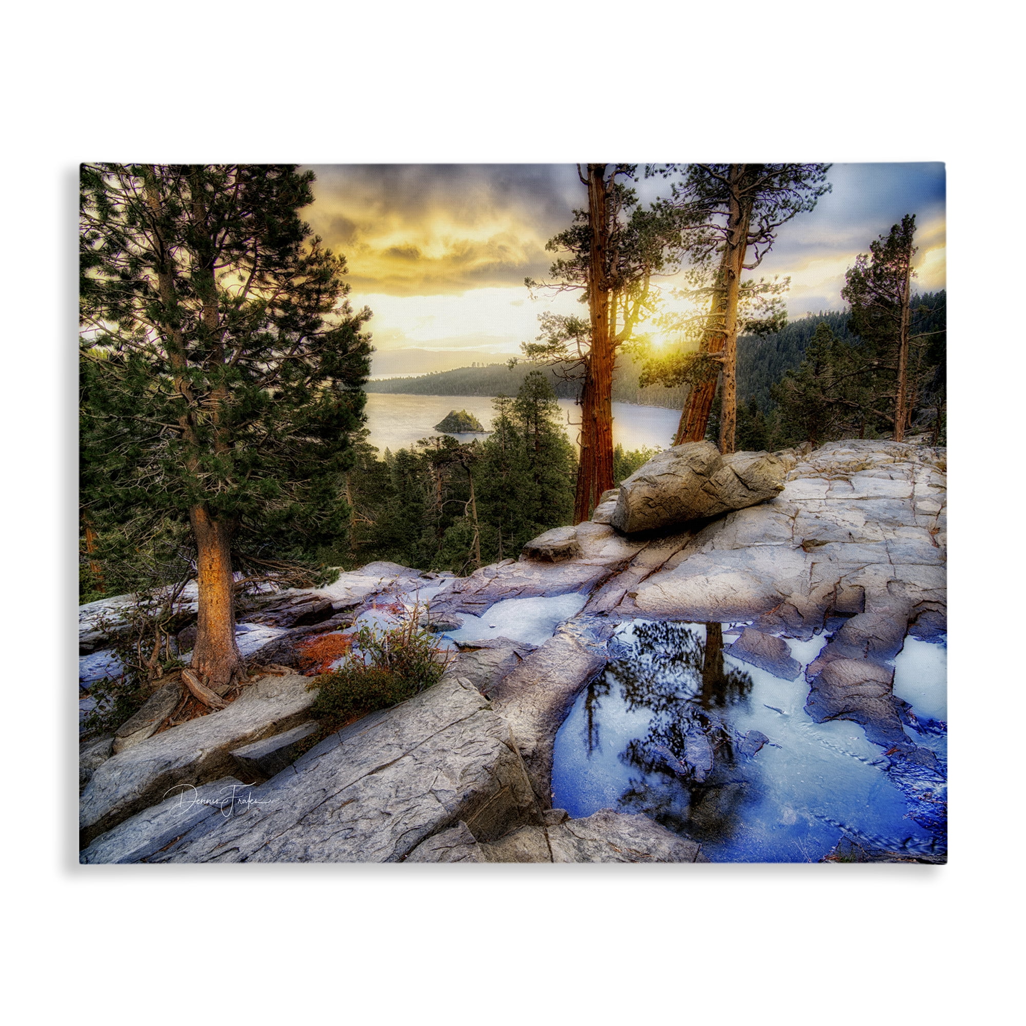 Stupell Industries Forest Cliff Landscape Landscape & Nature Painting Wrapped Canvas Art Print Wall Art, 40 x 30