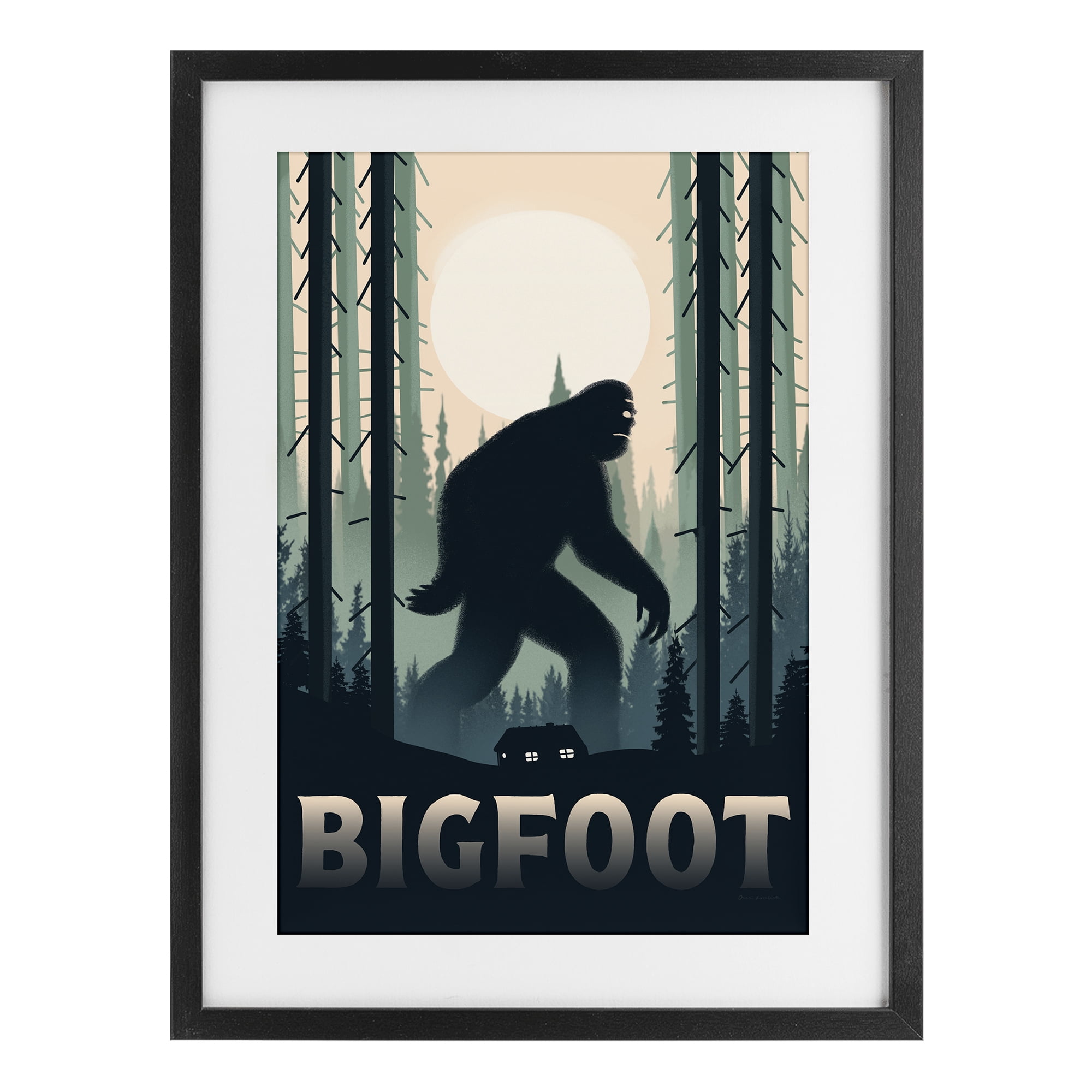 Stupell Industries Forest Creature Cabin in Woods Black Framed Print Under Glass, design by Omar Escalante