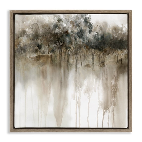Stupell Industries Transitional Forest Edge Illusion Brown Floating Frame Canvas Art, 25 x 25, by Carol Robinson
