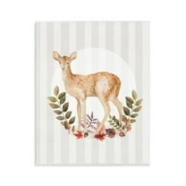 Stupell Industries Forest Fawn on Stripes Animals & Insects Painting Unframed Art Print Wall Art, 11 x 14