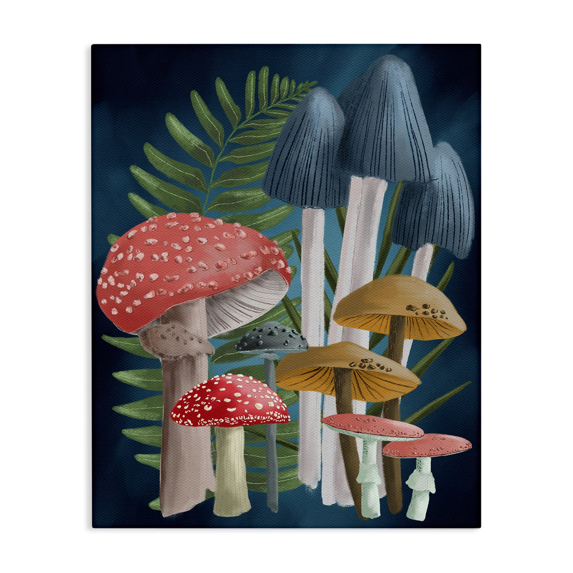 Stupell Industries Forest Fern & Mushrooms Botanical & Floral Painting Gallery Wrapped Canvas Art Print Wall Art, 16 x 20