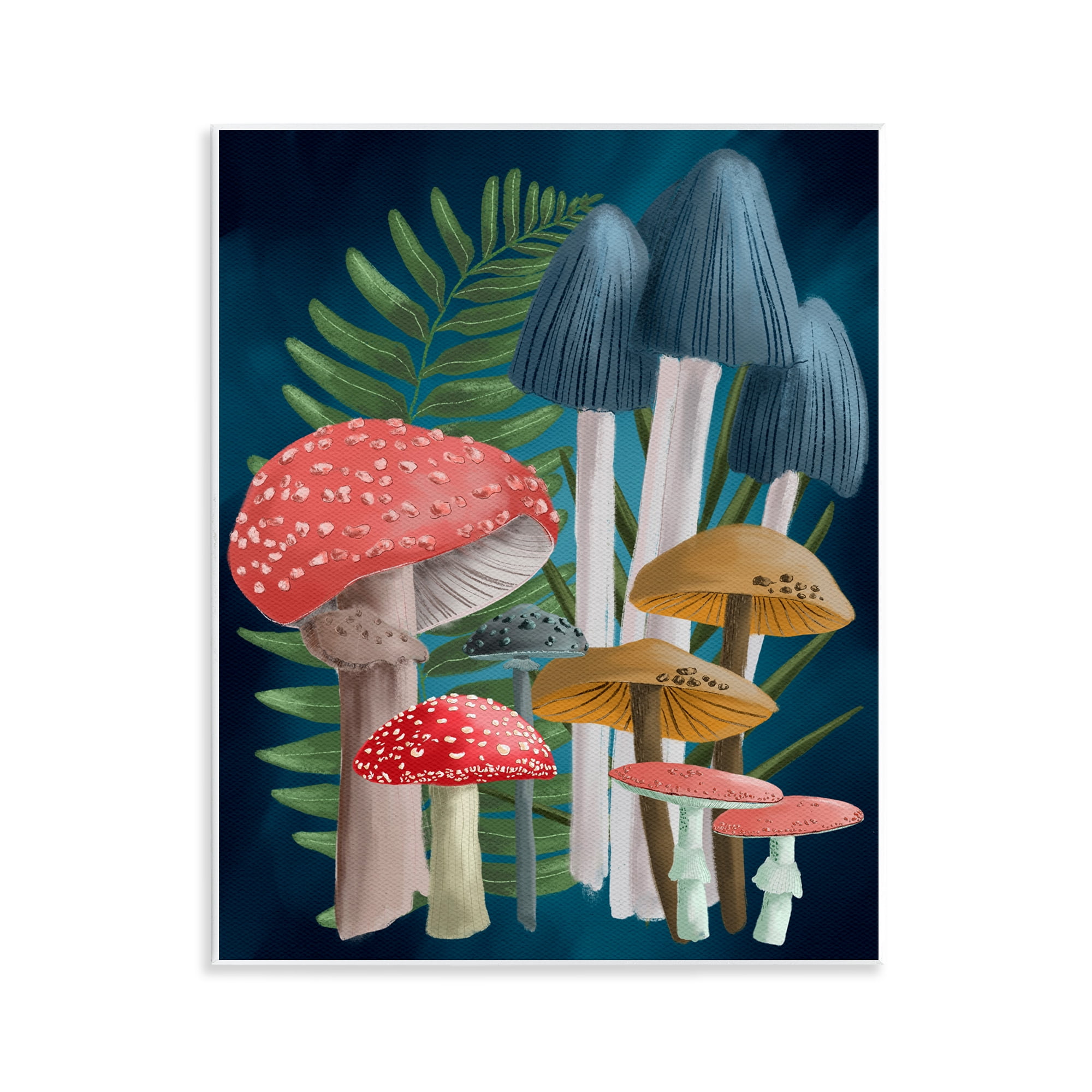 Stupell Industries Forest Fern & Mushrooms Botanical & Floral Painting Unframed Art Print Wall Art, 11 x 14