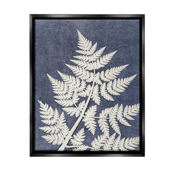 Stupell Industries Forest Fern Silhouette Botanical & Floral Painting Black Floater Framed Canvas Art Print Wall Art, 17 x 21