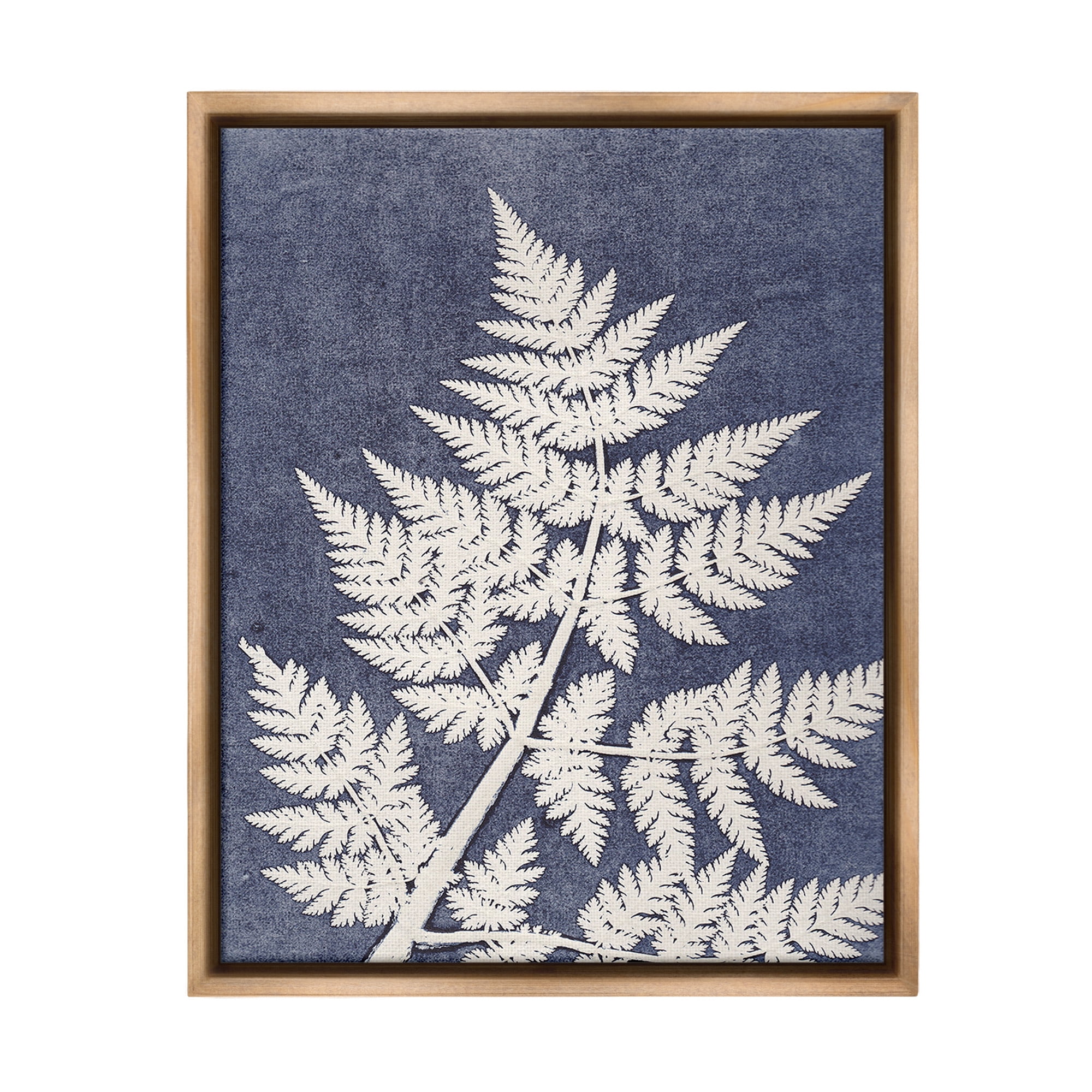 Stupell Industries Forest Fern Silhouette Botanical & Floral Painting Brown Floater Framed Canvas Art Print Wall Art, 25 x 31