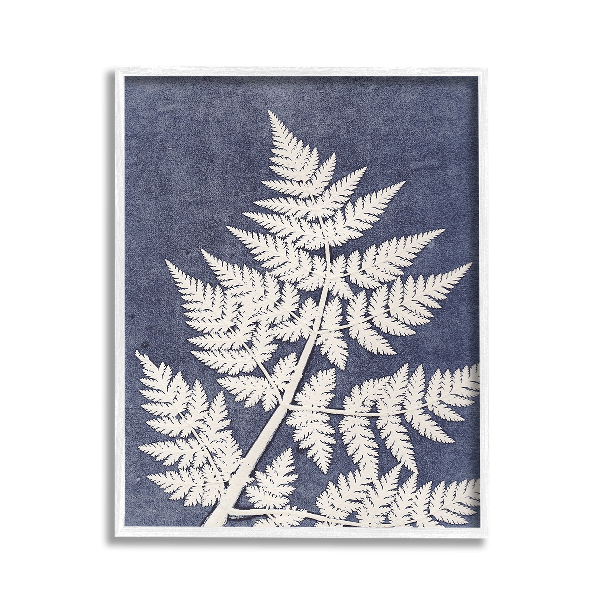 Stupell Industries Forest Fern Silhouette Botanical & Floral Painting White Framed Art Print Wall Art, 11 x 14