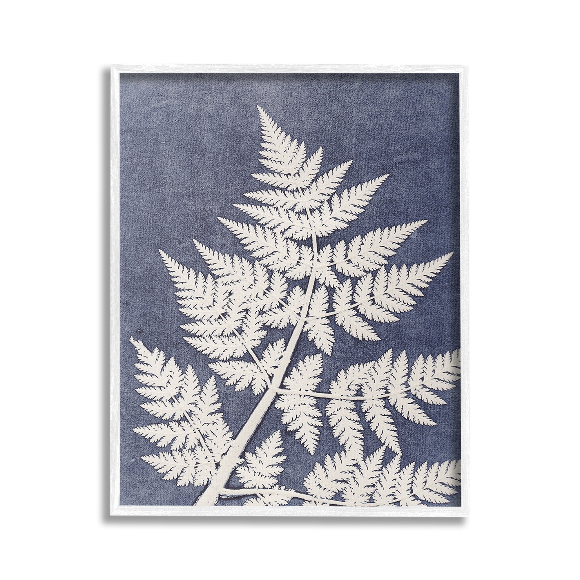 Stupell Industries Forest Fern Silhouette Botanical & Floral Painting White Framed Art Print Wall Art, 24 x 30