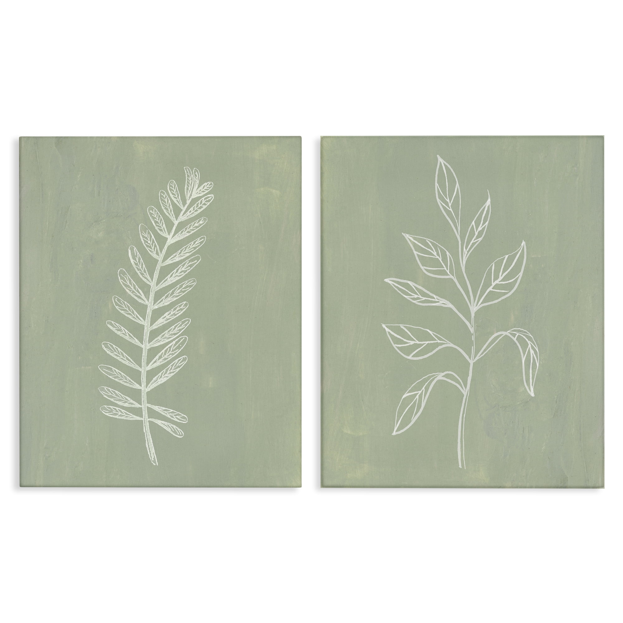 Stupell Industries Forest Fern Sprigs Floral & Botanical Painting Wrapped Canvas Art Print Wall Art, 16 x 20, Set of 2