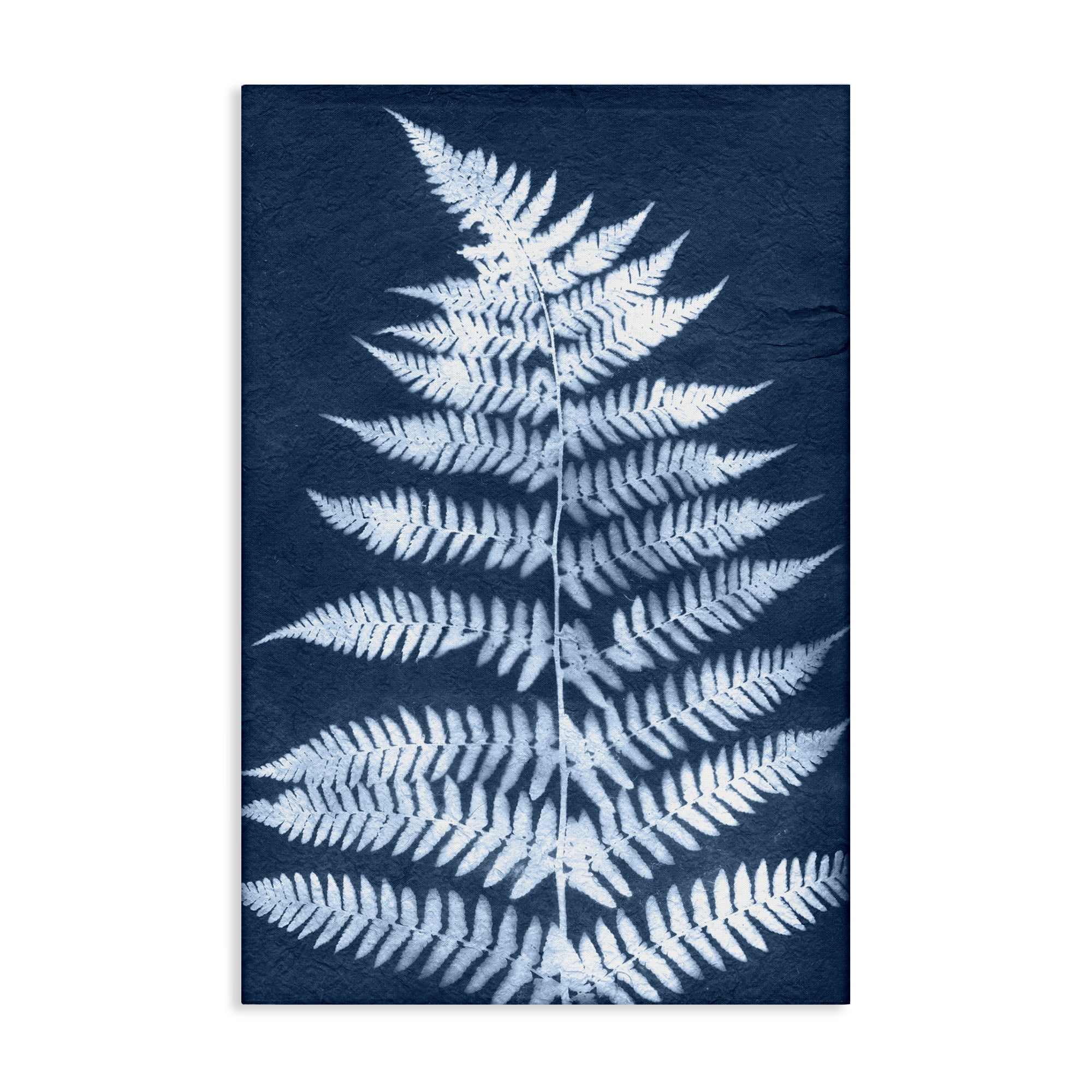 Stupell Industries Forest Fern in Blue Botanical & Floral Painting Gallery Wrapped Canvas Art Print Wall Art, 30 x 45