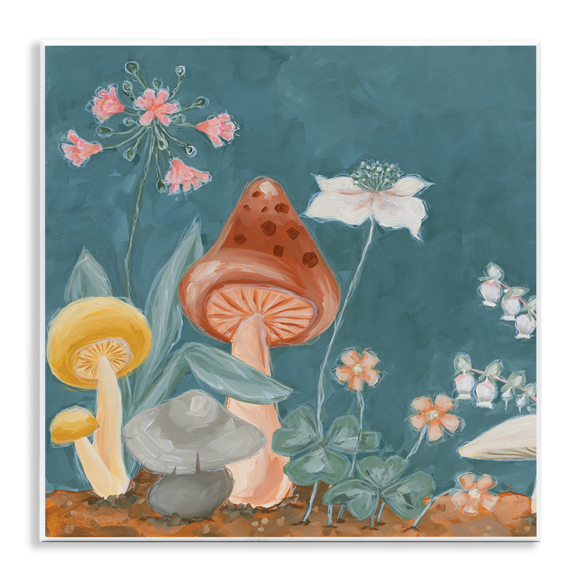 Stupell Industries Forest Floor Mushrooms Plants & Flowers Painting Unframed Art Print Wall Art, 12 x 12