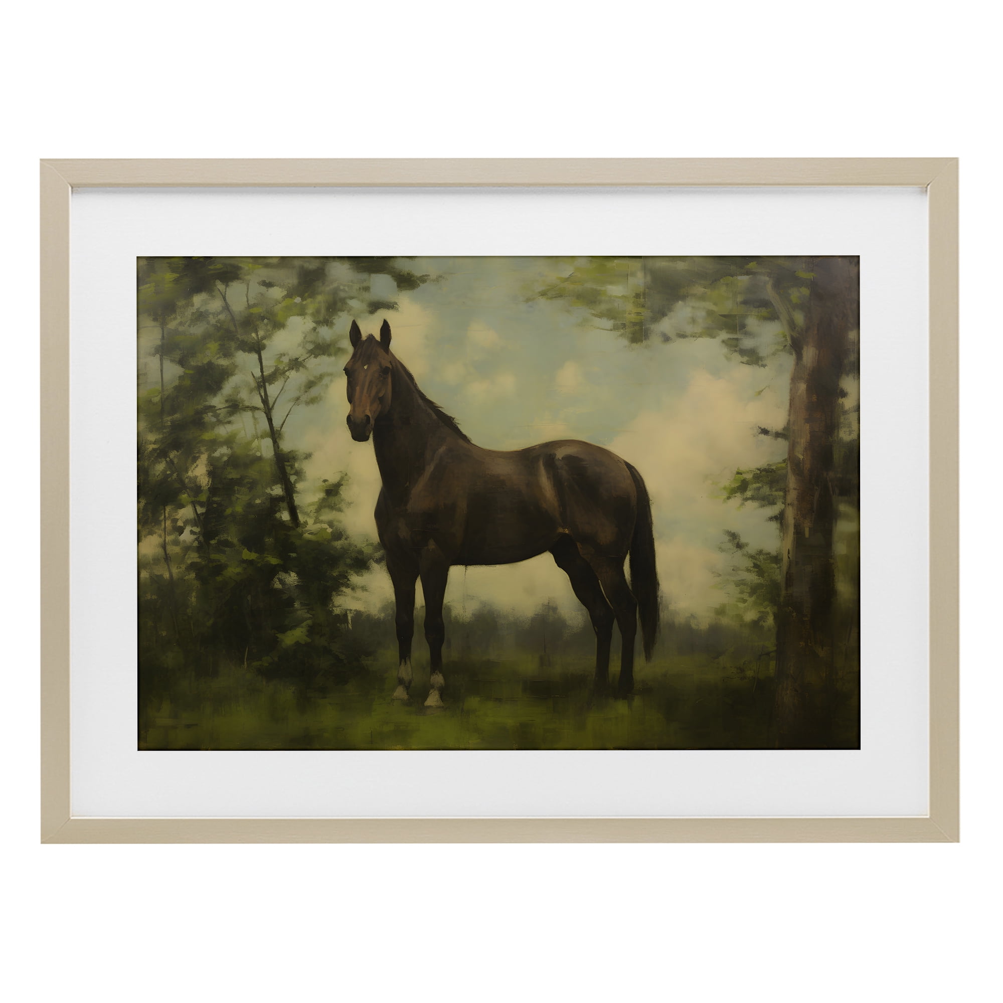 Stupell Industries Forest Horse Portrait Birch Framed Print Under Glass, design by Petal Prints Design