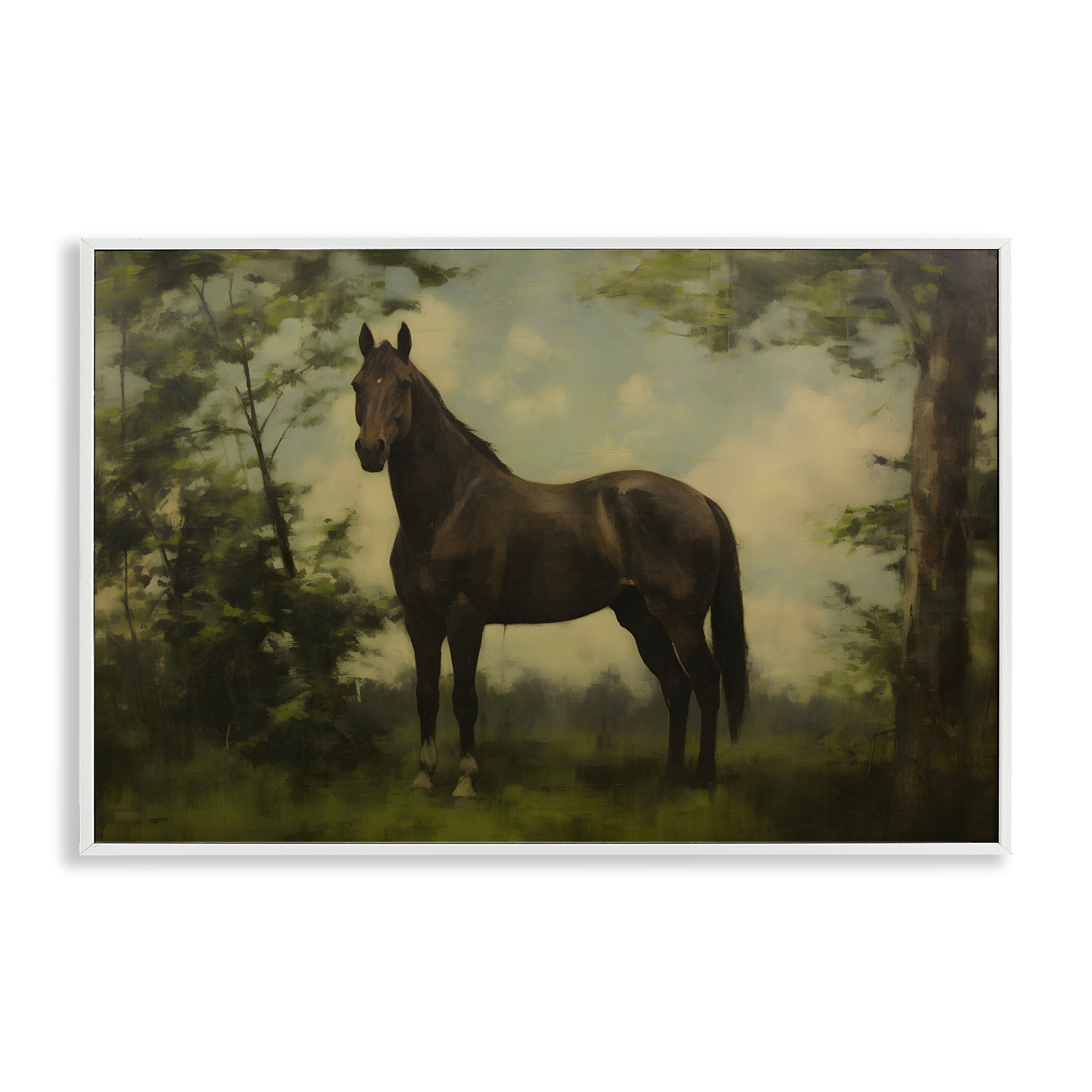 Stupell Industries Forest Horse Portrait White Framed Giclee Art, design by Petal Prints Design