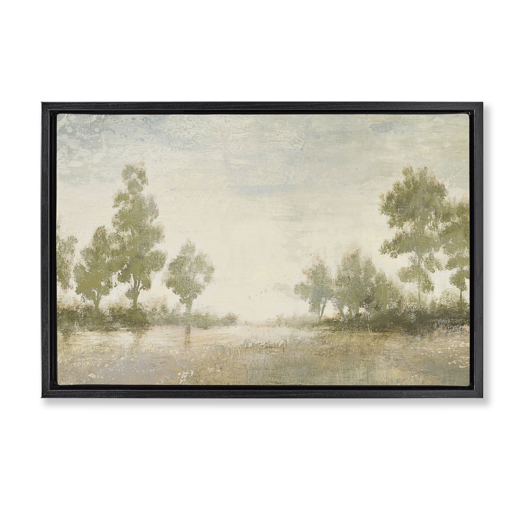 Stupell Industries Forest Light Distant Valley Black Framed Floater Canvas Wall Art, design by Michael Marcon