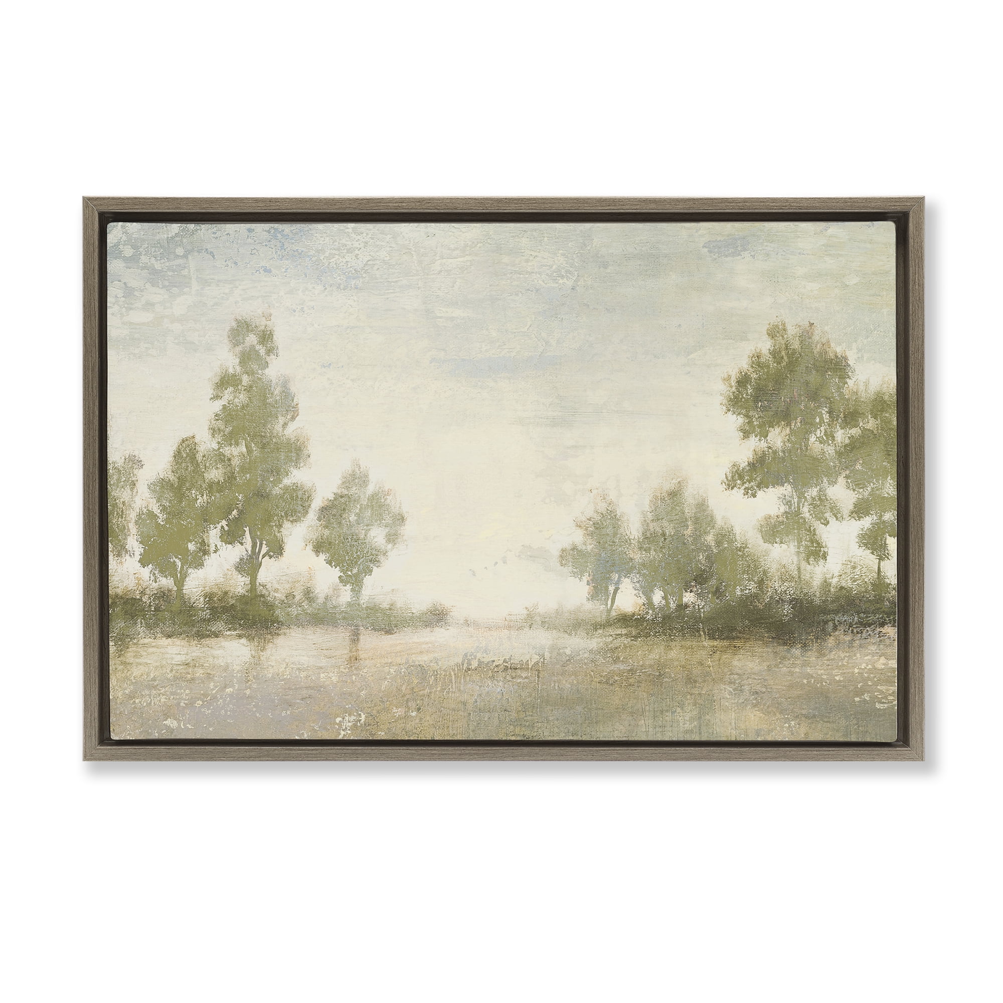 Stupell Industries Forest Light Distant Valley Brown Framed Floater Canvas Wall Art, design by Michael Marcon