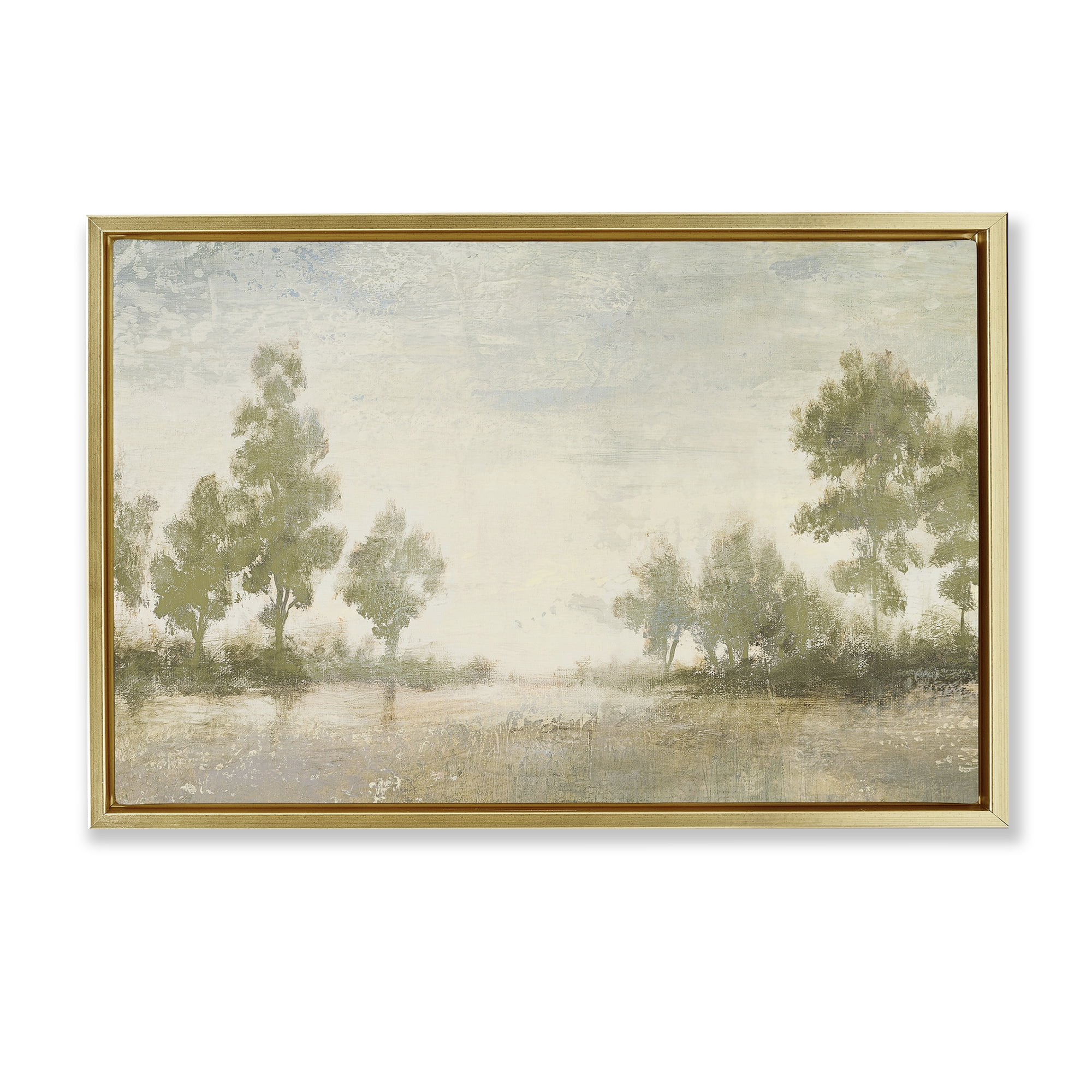 Stupell Industries Forest Light Distant Valley Gold Framed Floater Canvas Wall Art, design by Michael Marcon