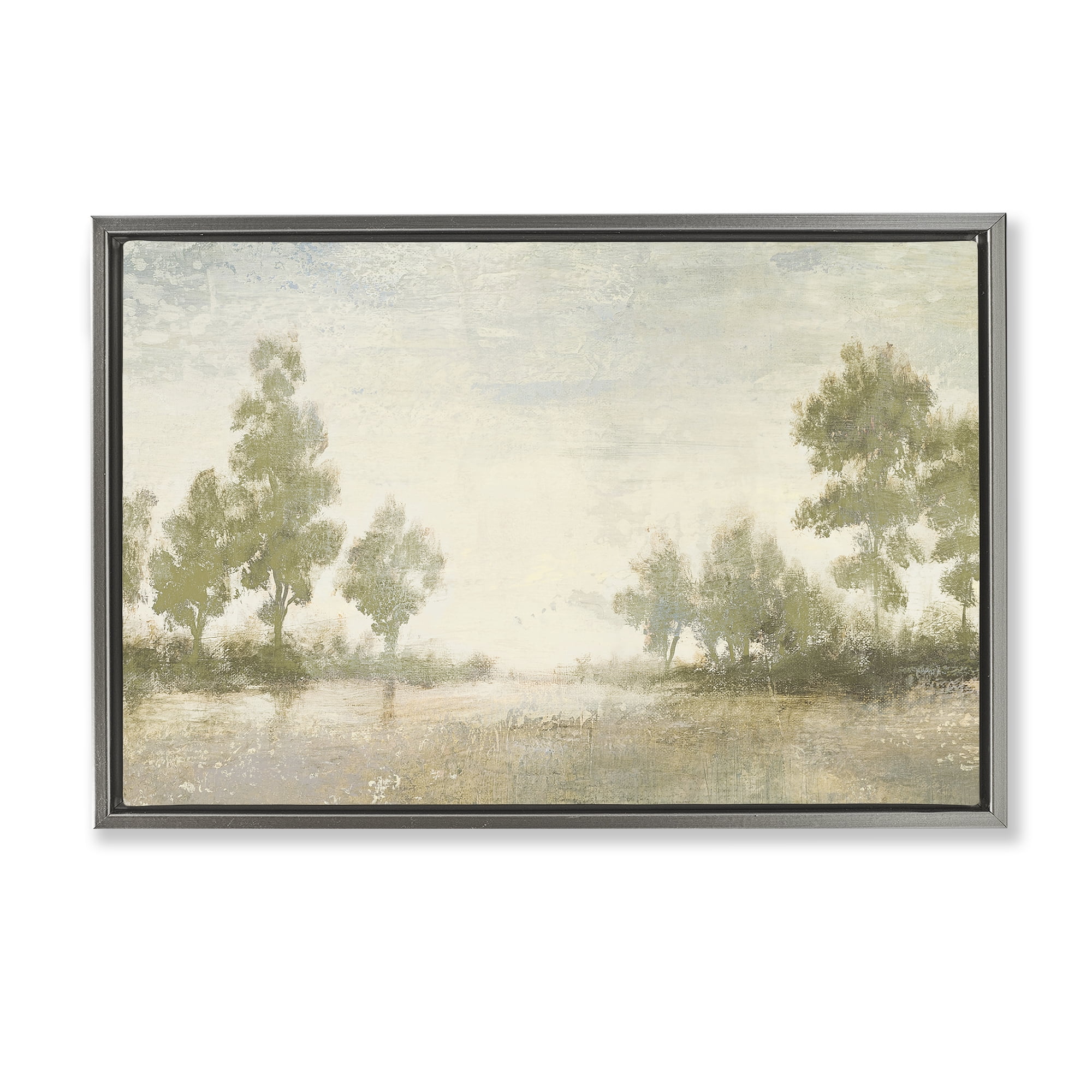 Stupell Industries Forest Light Distant Valley Gray Framed Floater Canvas Wall Art, design by Michael Marcon