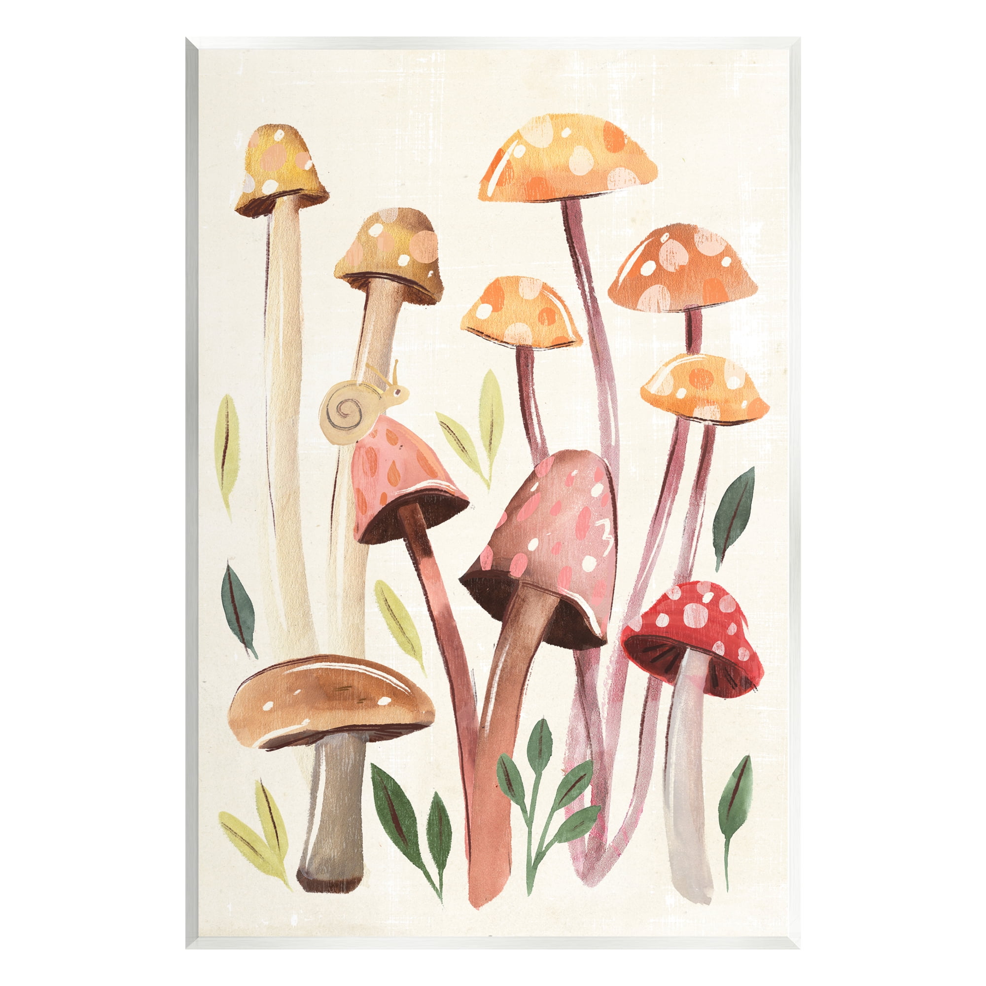 Stupell Industries Forest Mushrooms Sprouting Nature Botanical & Floral Painting Unframed Art Print Wall Art