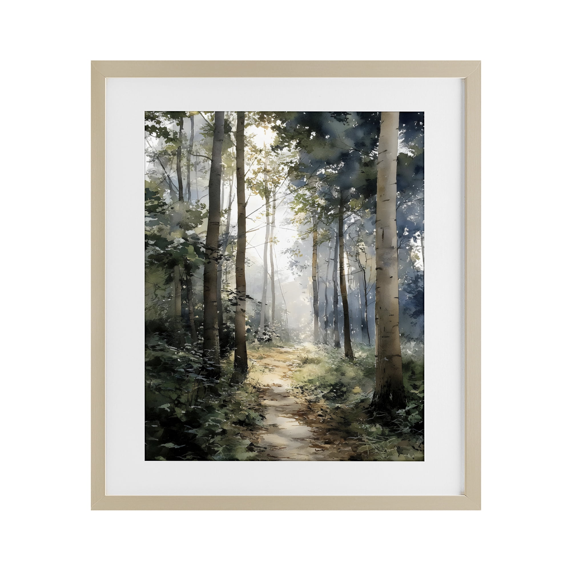 Stupell Industries Forest Path in Morning Birch Framed Print Under Glass, design by Franklyn Gregory
