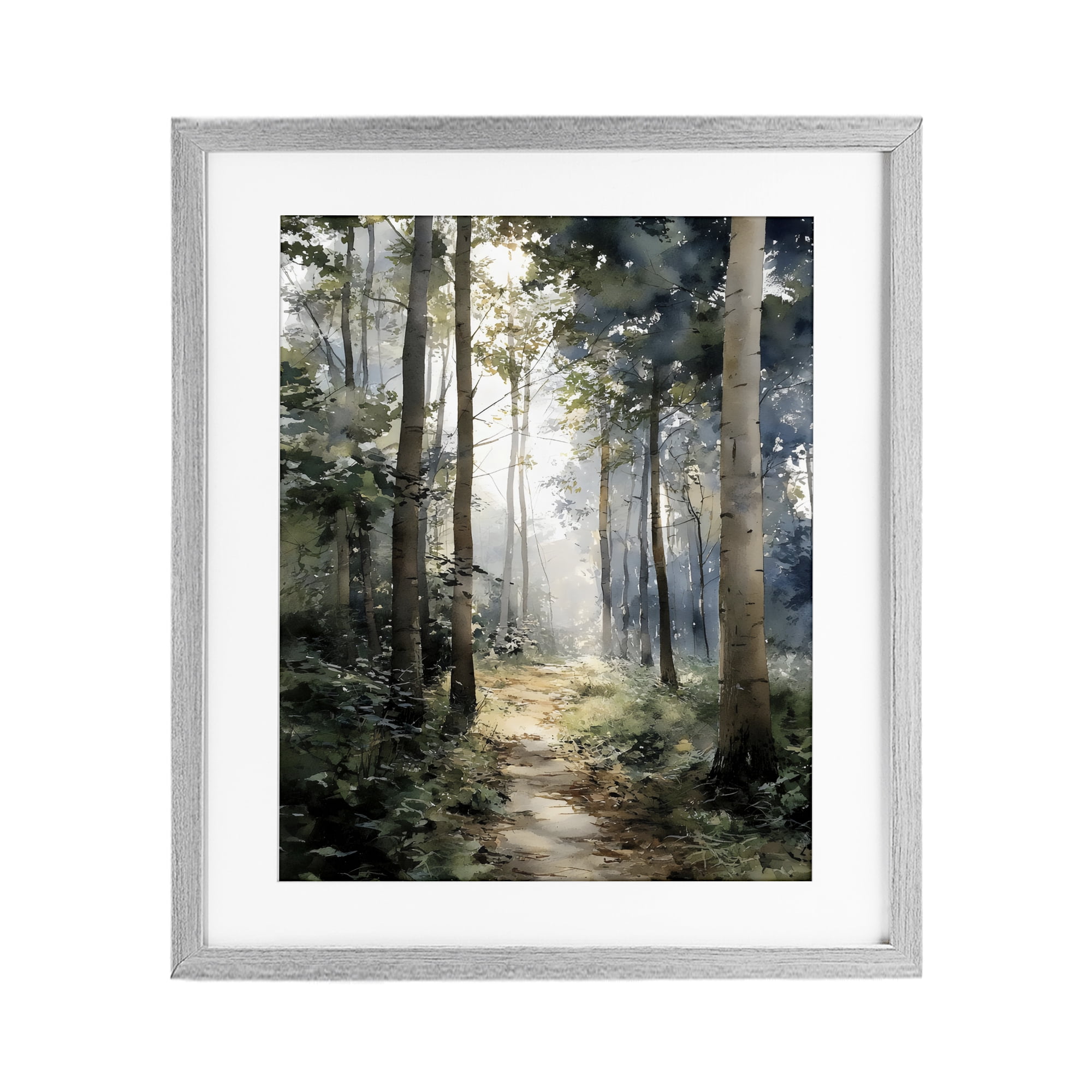 Stupell Industries Forest Path in Morning Gray Framed Print Under Glass, design by Franklyn Gregory