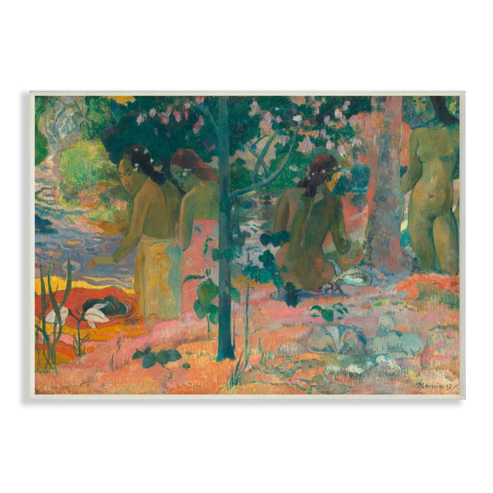 Stupell Industries Forest Pond Native Figures Classic Painting Wall Plaque by Paul Gauguin