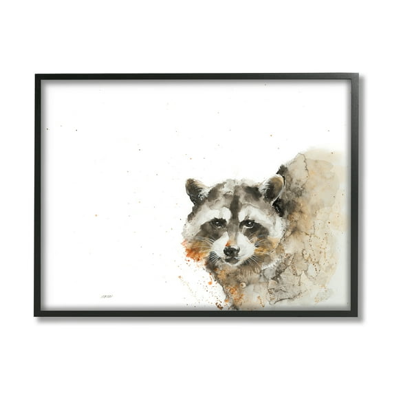 Stupell Industries Forest Raccoon Watercolor Portrait Modern Abstract Painting, 30 x 24, Design by Patti Mann