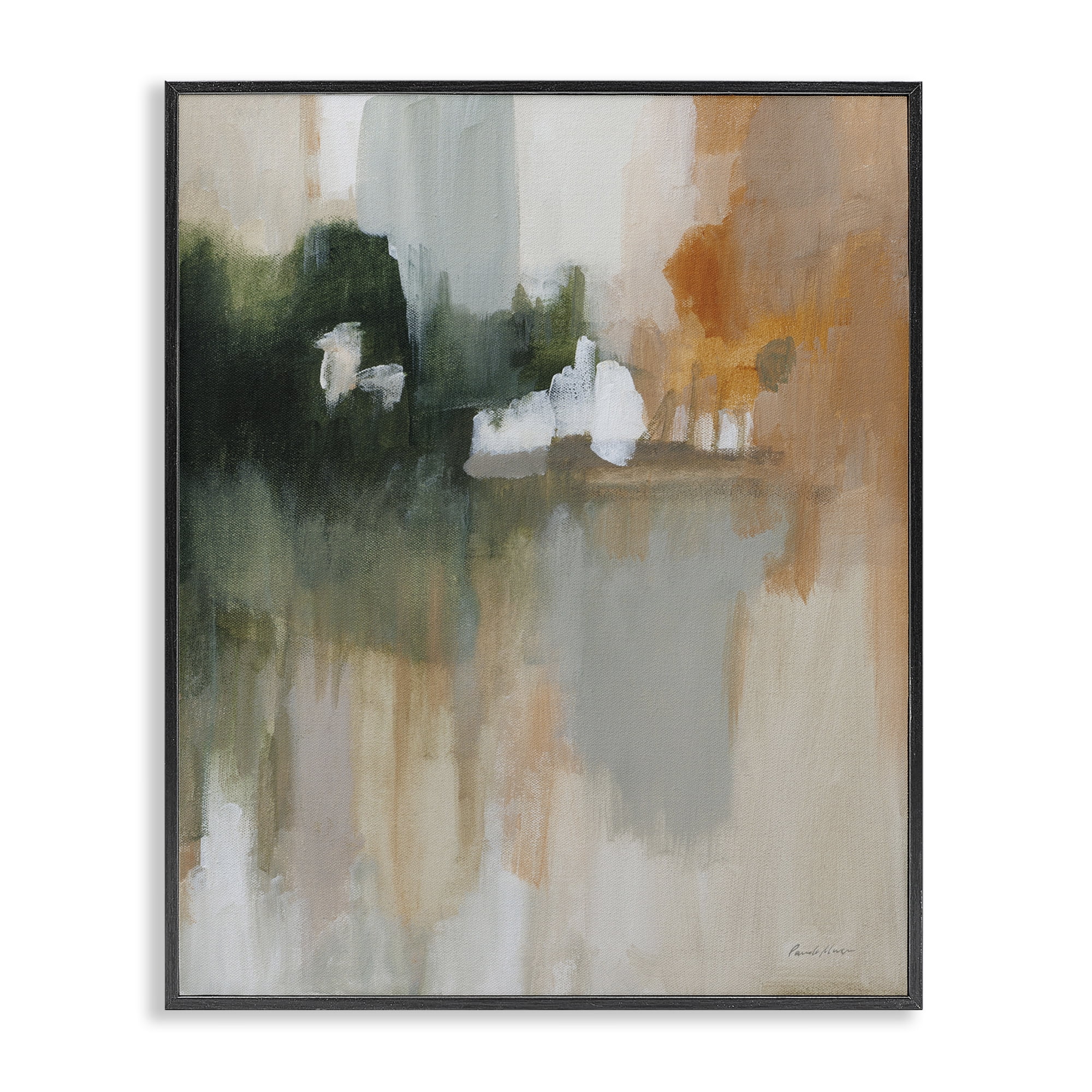 Stupell Industries Forest Secrets Abstraction Abstract Painting Black Framed Art Print Wall Art, 11 x 14