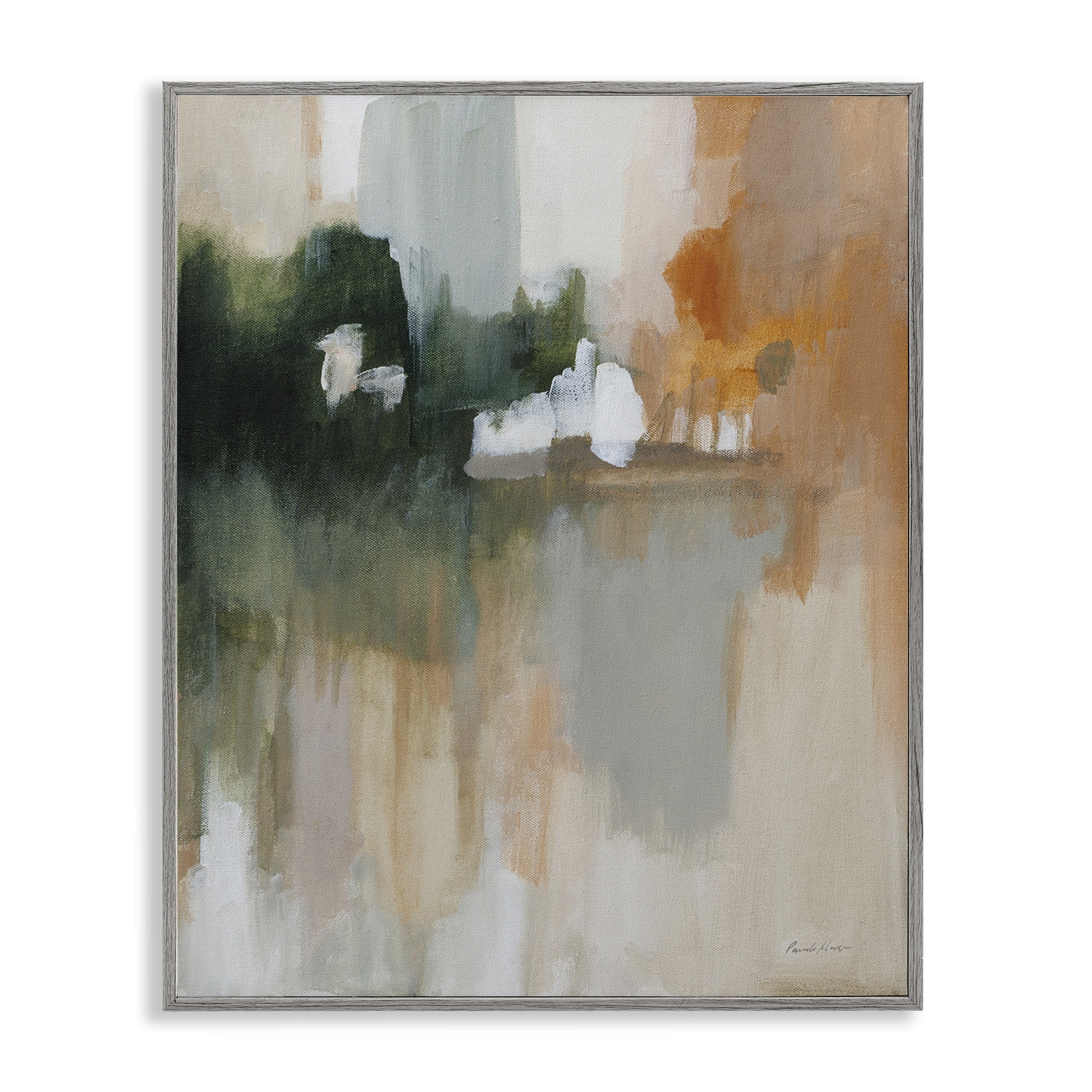 Stupell Industries Forest Secrets Abstraction Abstract Painting Gray Framed Art Print Wall Art, 11 x 14