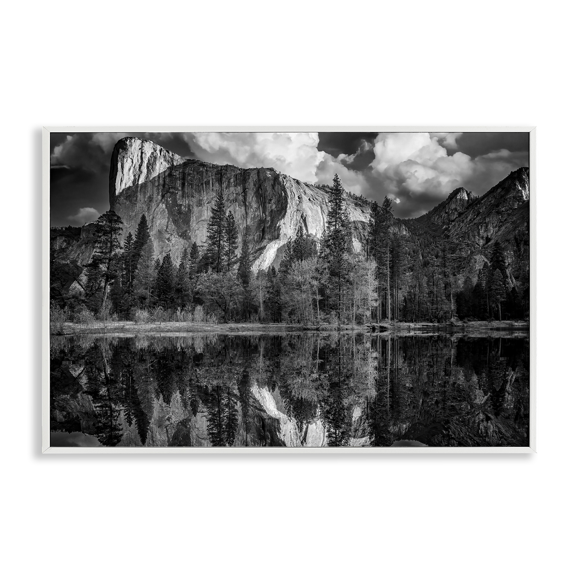 Stupell Industries Forest Trees Lake Reflection Landscape & Nature Photography White Framed Art Print Wall Art, 30 x 20