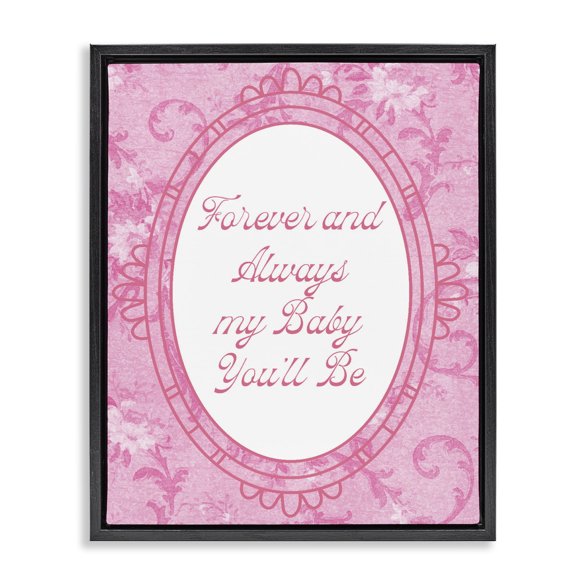 Stupell Industries Forever & Always My Baby Black Framed Floater Canvas Wall Art, design by Lil' Rue