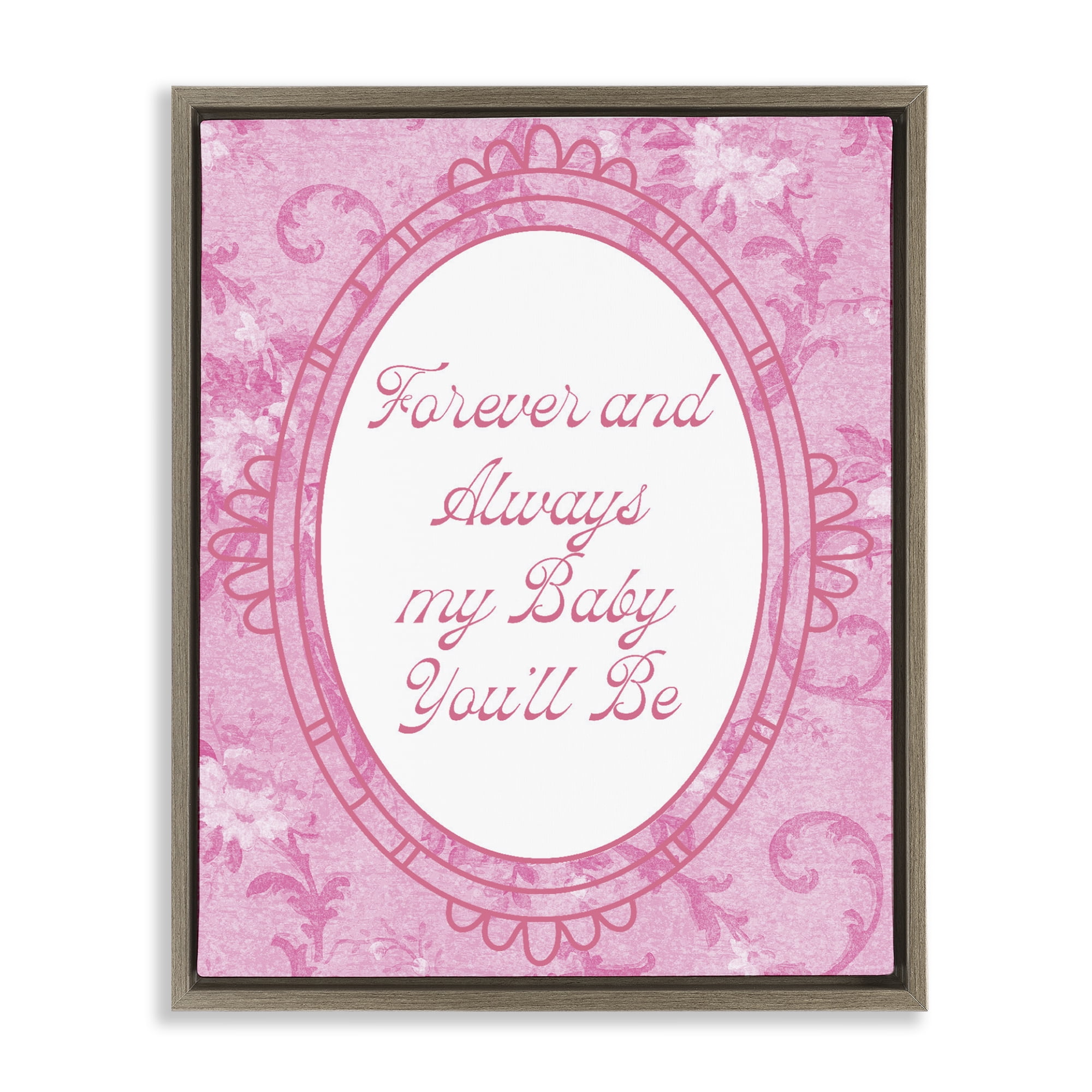 Stupell Industries Forever & Always My Baby Brown Framed Floater Canvas Wall Art, design by Lil' Rue