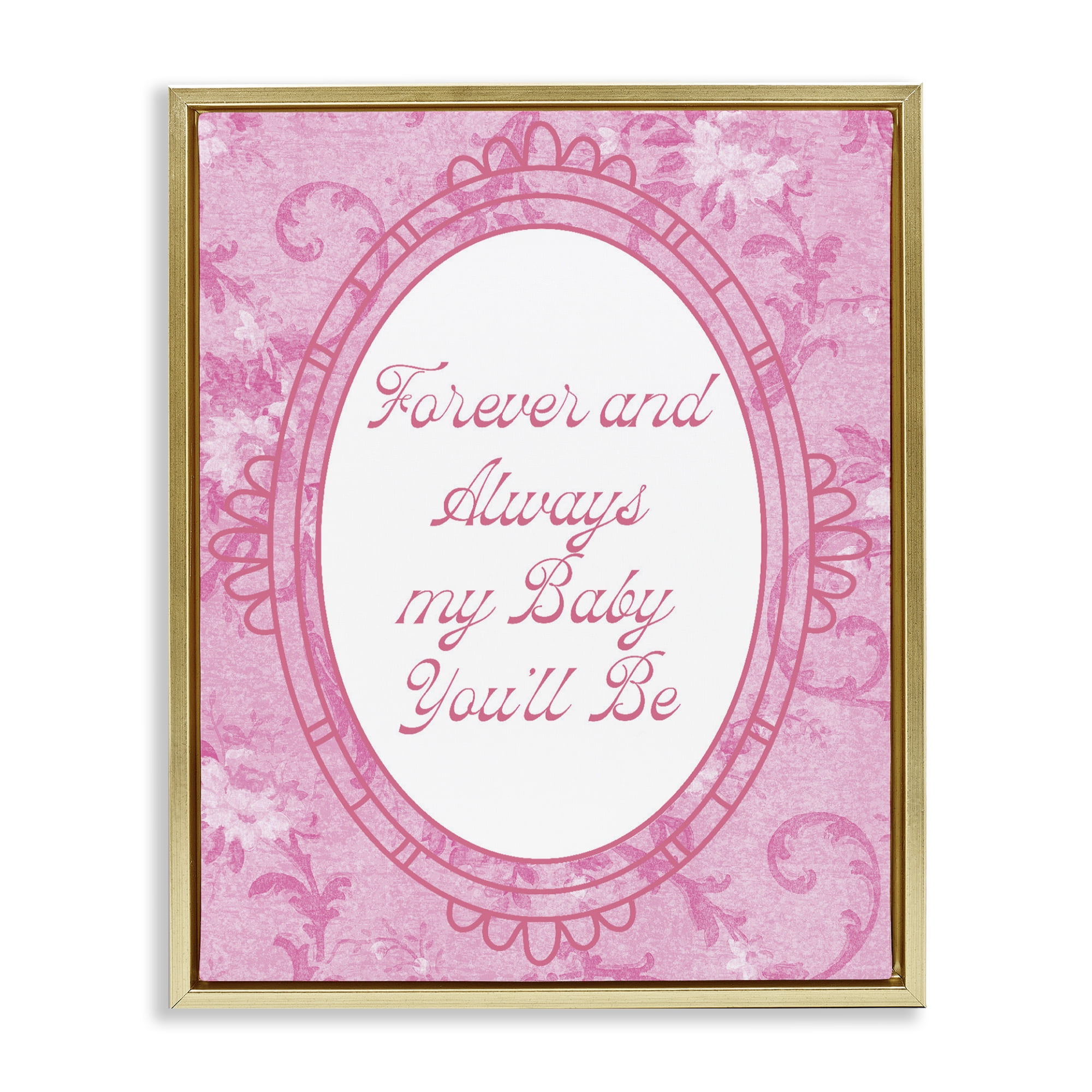 Stupell Industries Forever & Always My Baby Gold Framed Floater Canvas Wall Art, design by Lil' Rue