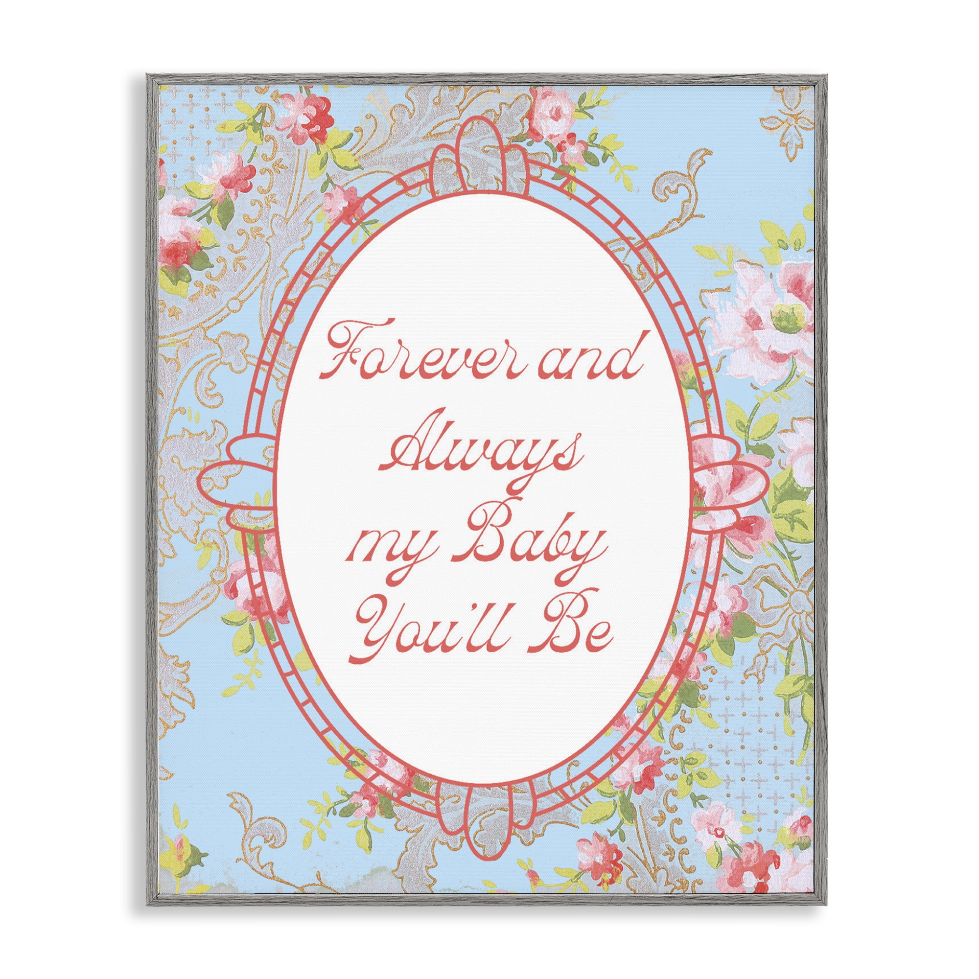 Stupell Industries Forever And Always My Baby Gray Framed Giclee Art, design by Lil' Rue