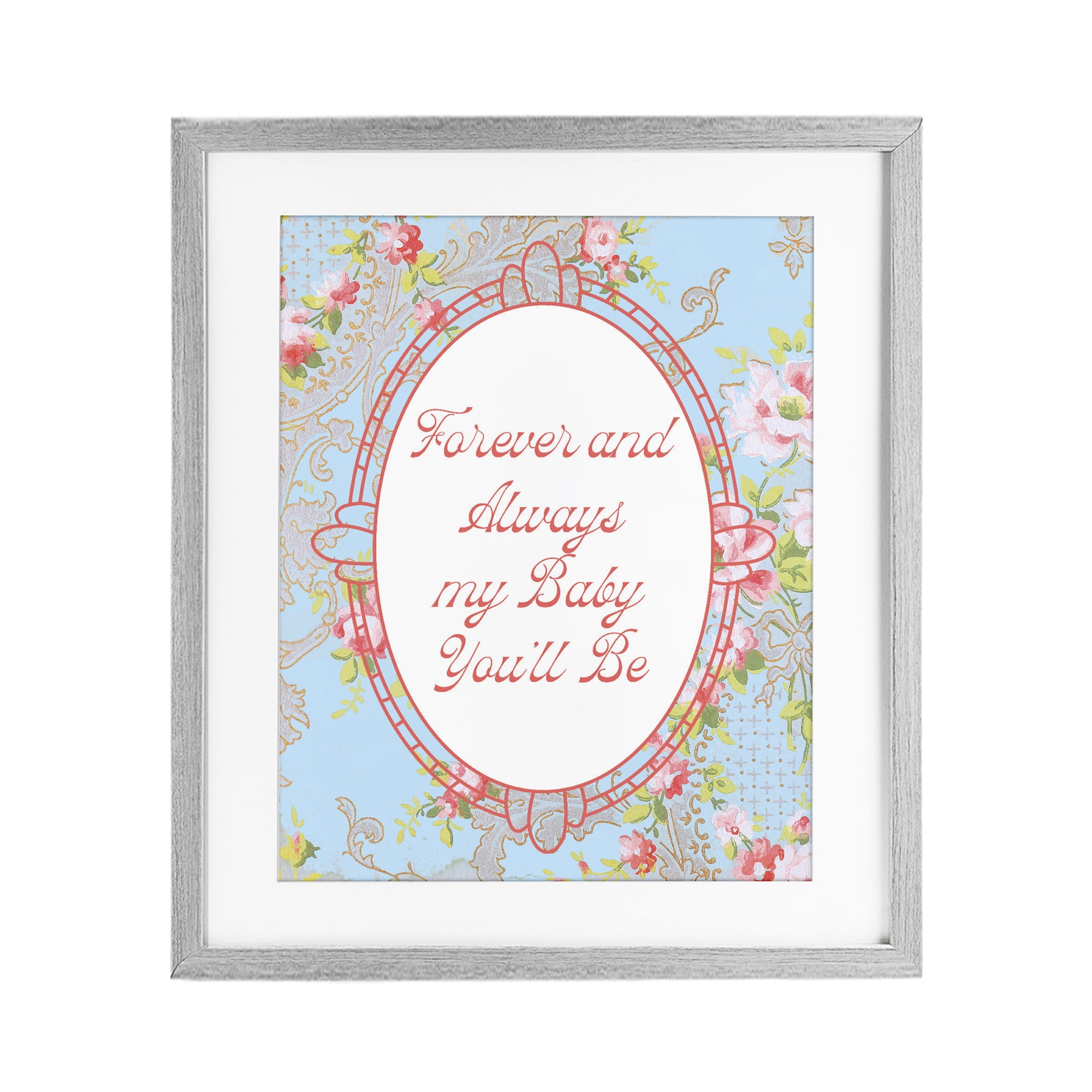Stupell Industries Forever And Always My Baby Gray Framed Print Under Glass, design by Lil' Rue