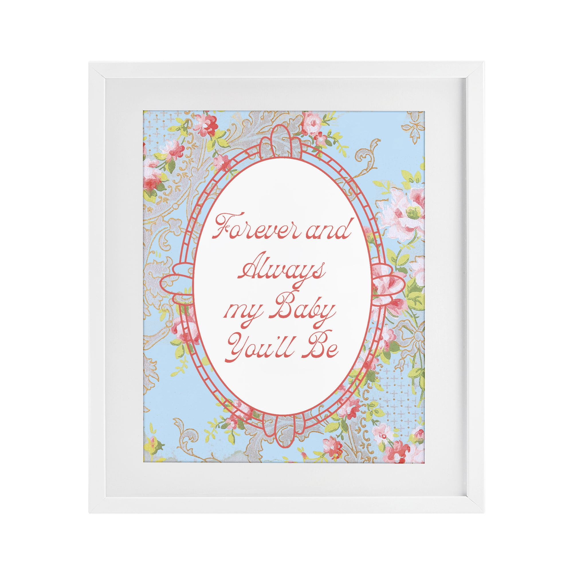 Stupell Industries Forever And Always My Baby White Framed Print Under Glass, design by Lil' Rue