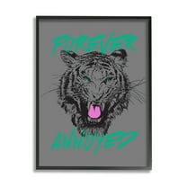 Stupell Industries Forever Annoyed Tiger Animals & Insects Painting Black Framed Art Print Wall Art, 11 x 14