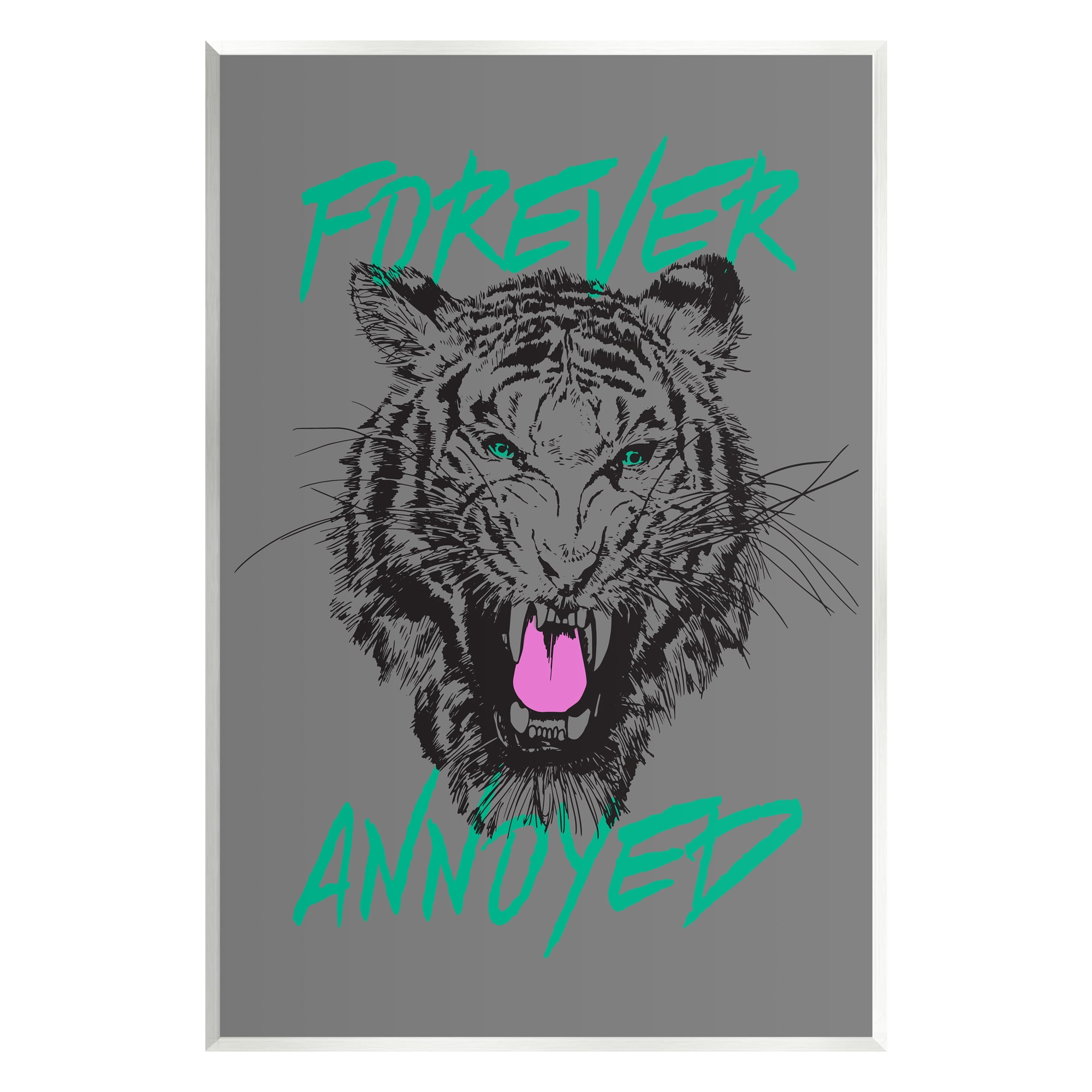 Stupell Industries Forever Annoyed Tiger Animals & Insects Painting Unframed Art Print Wall Art, 13 x 19