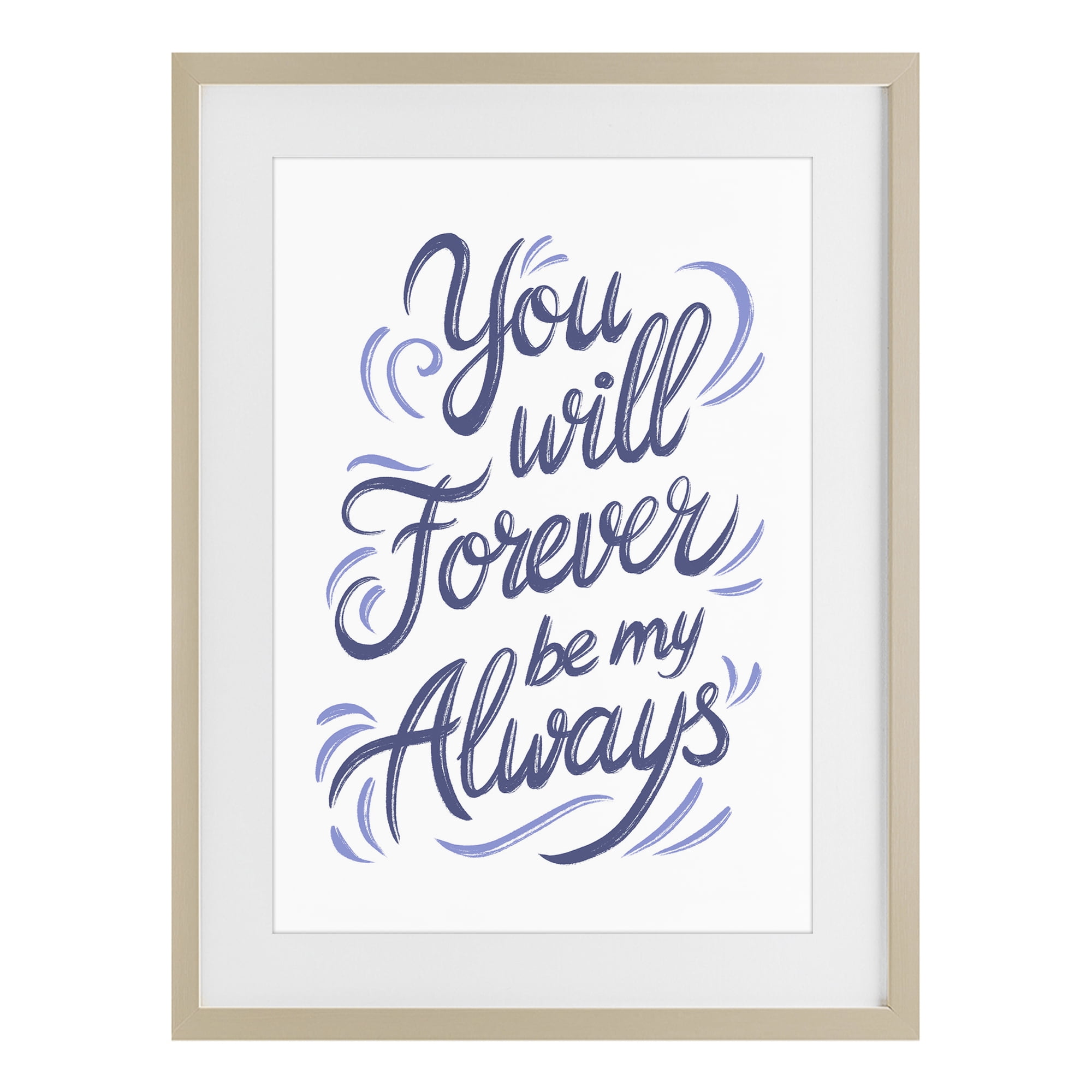 Stupell Industries Forever Be My Always Birch Framed Print Under Glass, design by Martina Pavlova