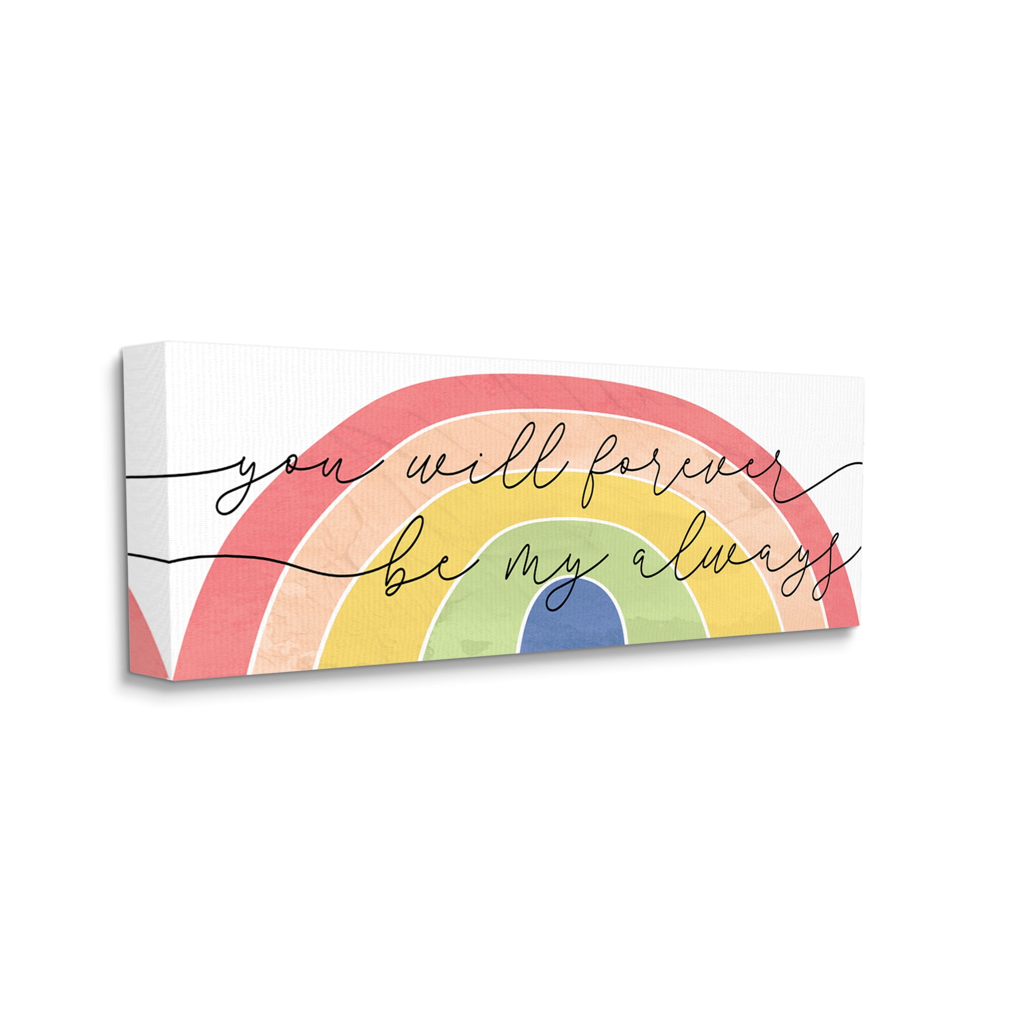 Stupell Industries Forever Be My Always Quote Bold Rainbow Arches, 17 x 40, Designed by Daphne Polselli